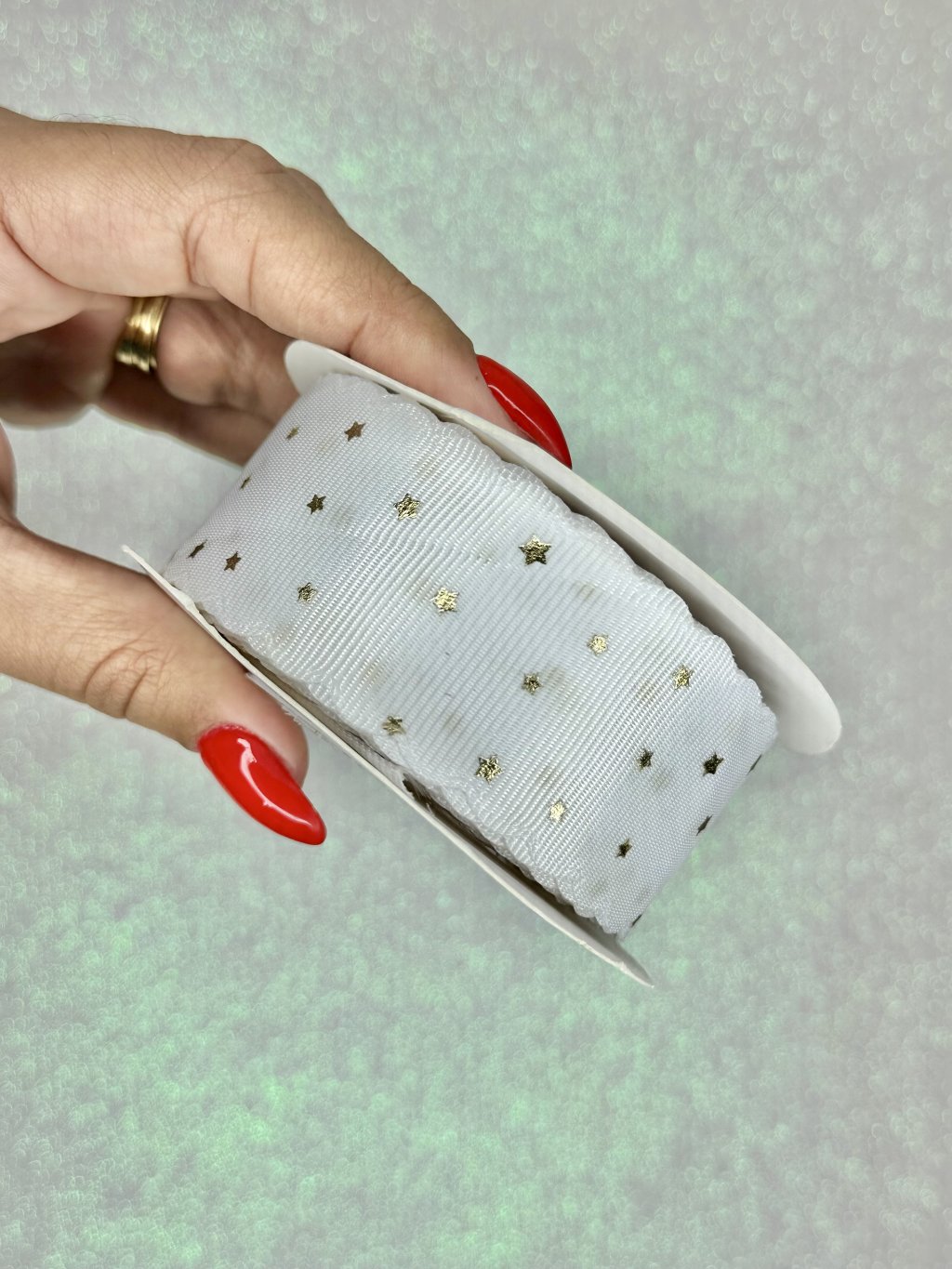 Fita Gorgurão Estrela Ref:50583 Mili Cor029-BRANCO 38mm 03mt