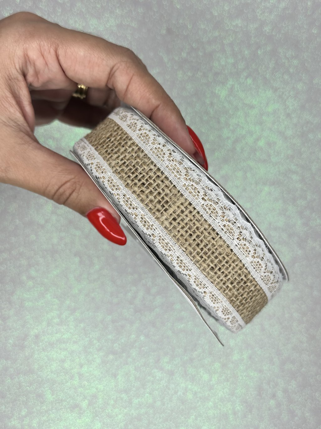 Fita Juta RENDA Borda Lomil Ref:JR04 CRU/BRANCO 40mm 10mt