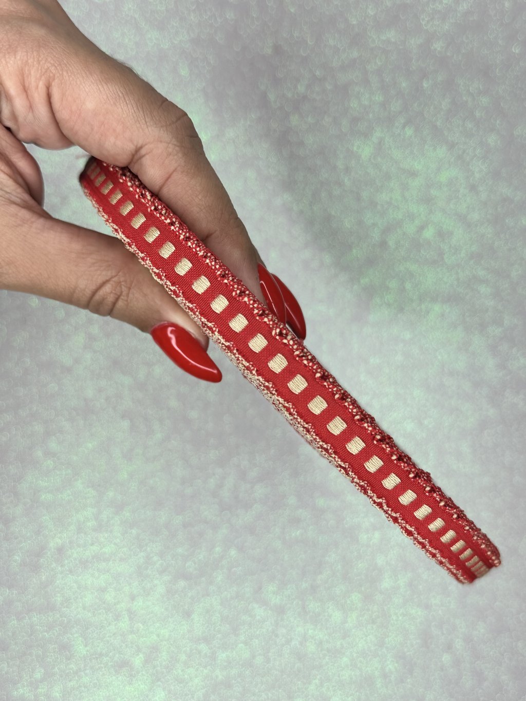 Fita Entremeio Falso Mili n°2 Ref:50601 VERMELHO/BEGE 10mm 