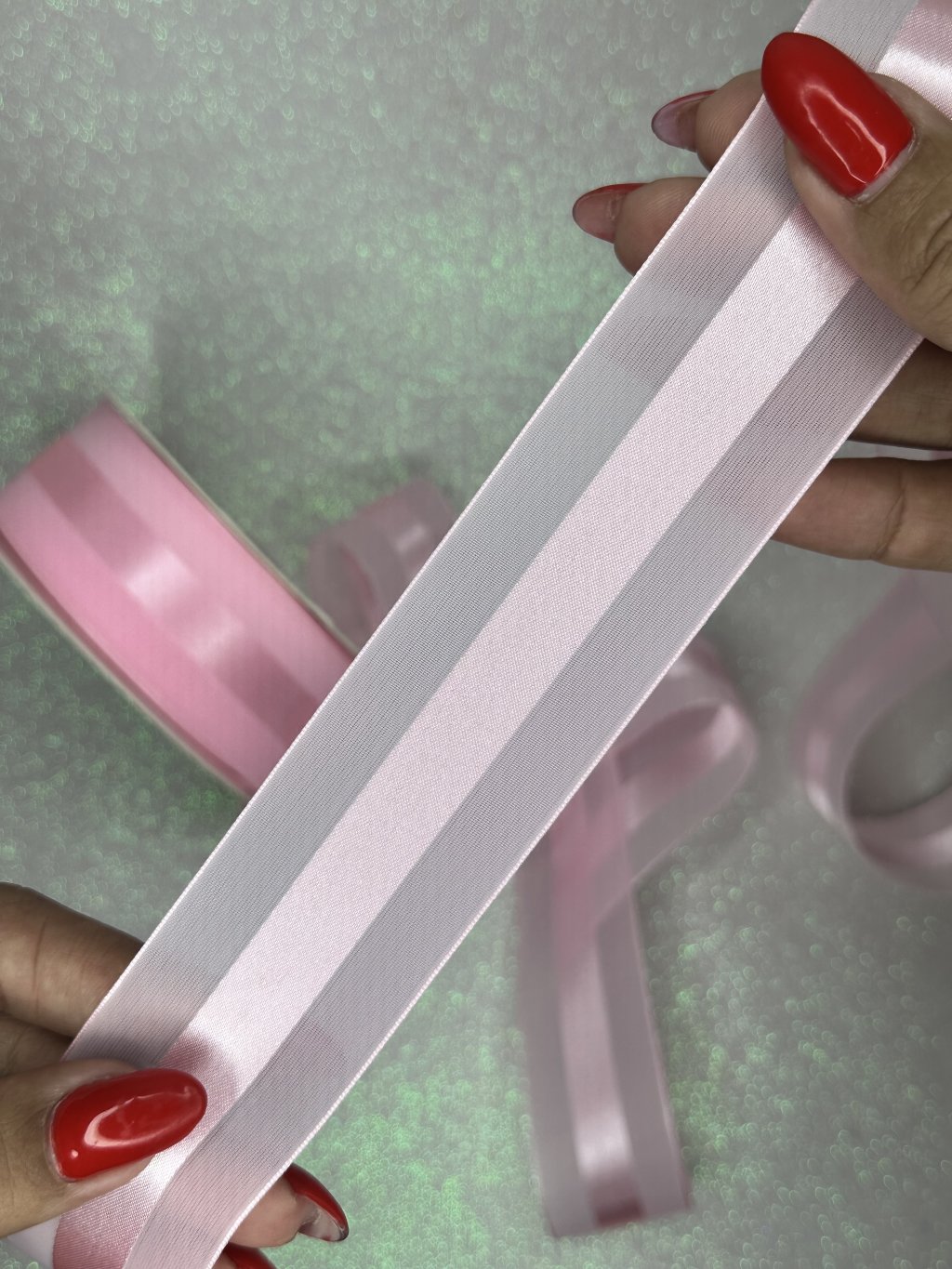 Fita Organza Cetim Yama n°9 Cor123-ROSA CLARO 38MM 03MT