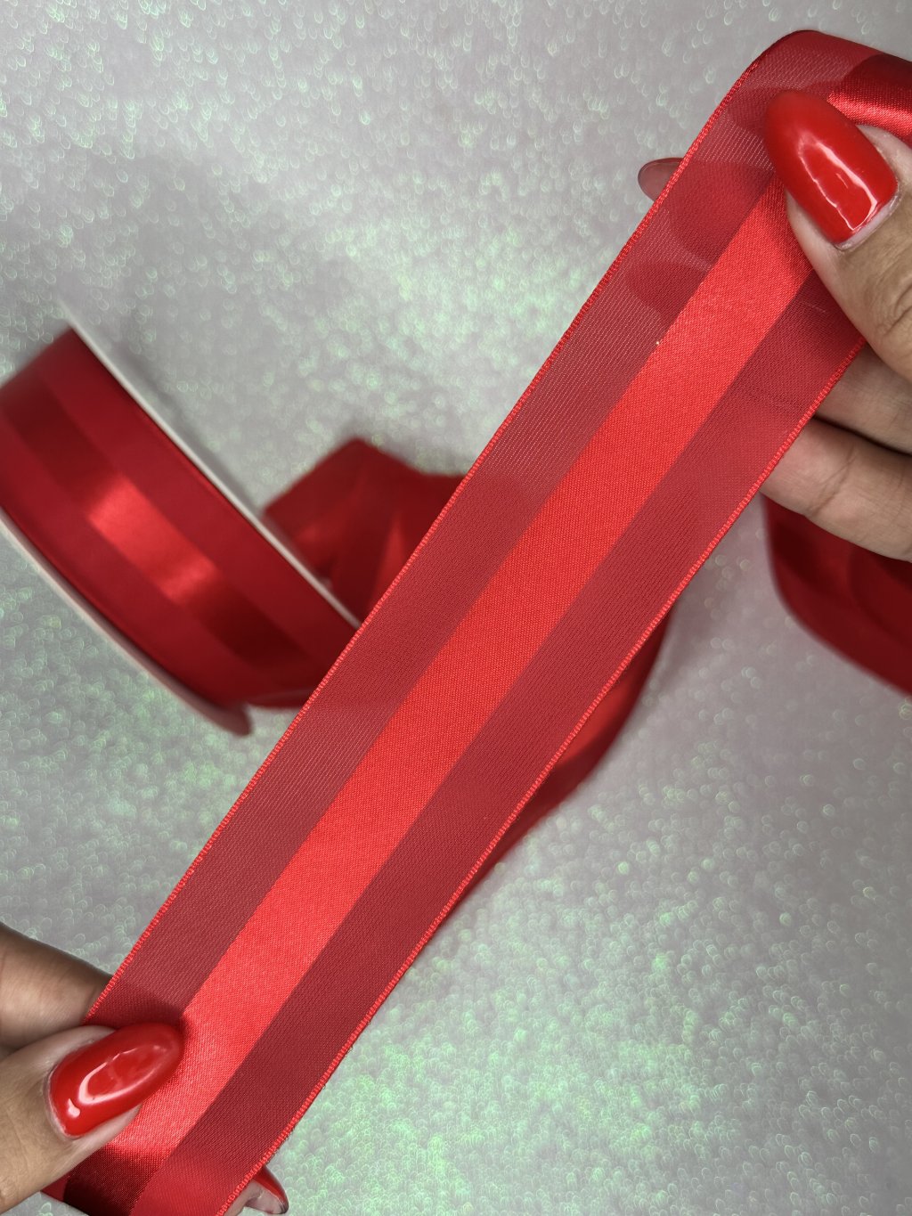 Fita Organza Cetim Yama n°9 Cor250-VERMELHO 38MM 03MT