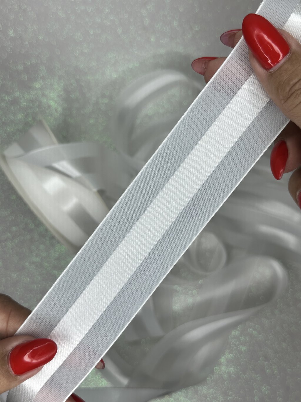 Fita Organza Cetim Yama n°9 Cor029-BRANCO 38MM 03MT