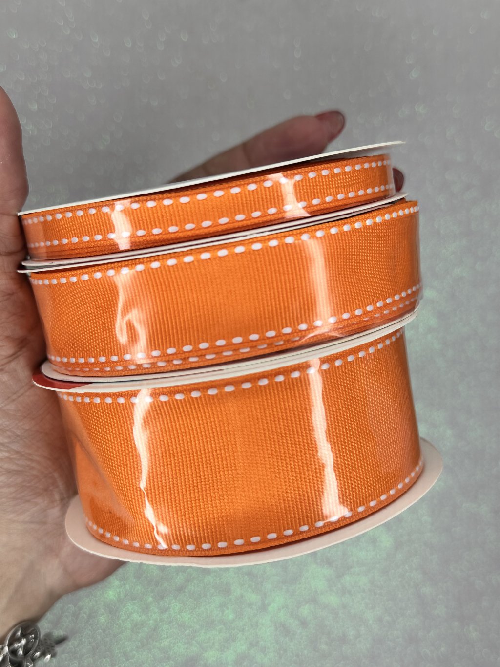 Fita Gorgurão Yama Pespontada Cor668-LARANJA ROLO