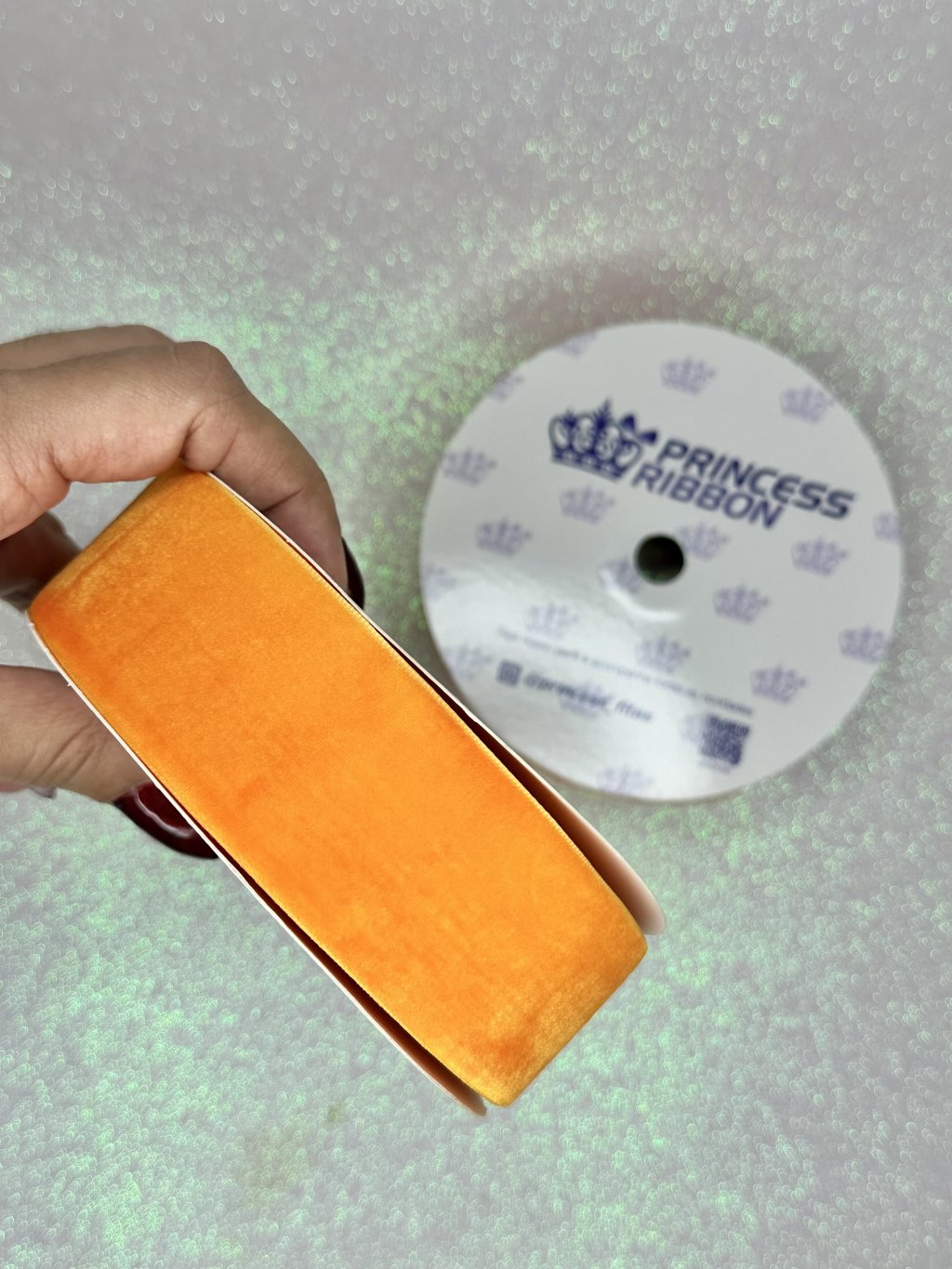 Fita Veludo n°9 Princess cor136-LARANJA 38mm 10mt