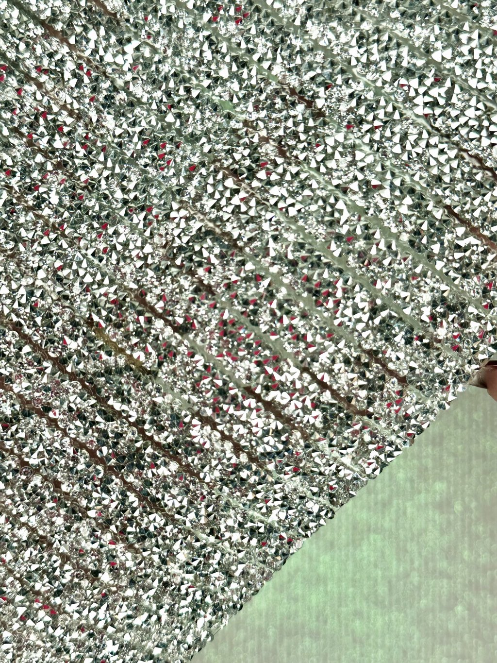 Micro manta strass cravejado PRATA Limport 1cmx40cm 02Und