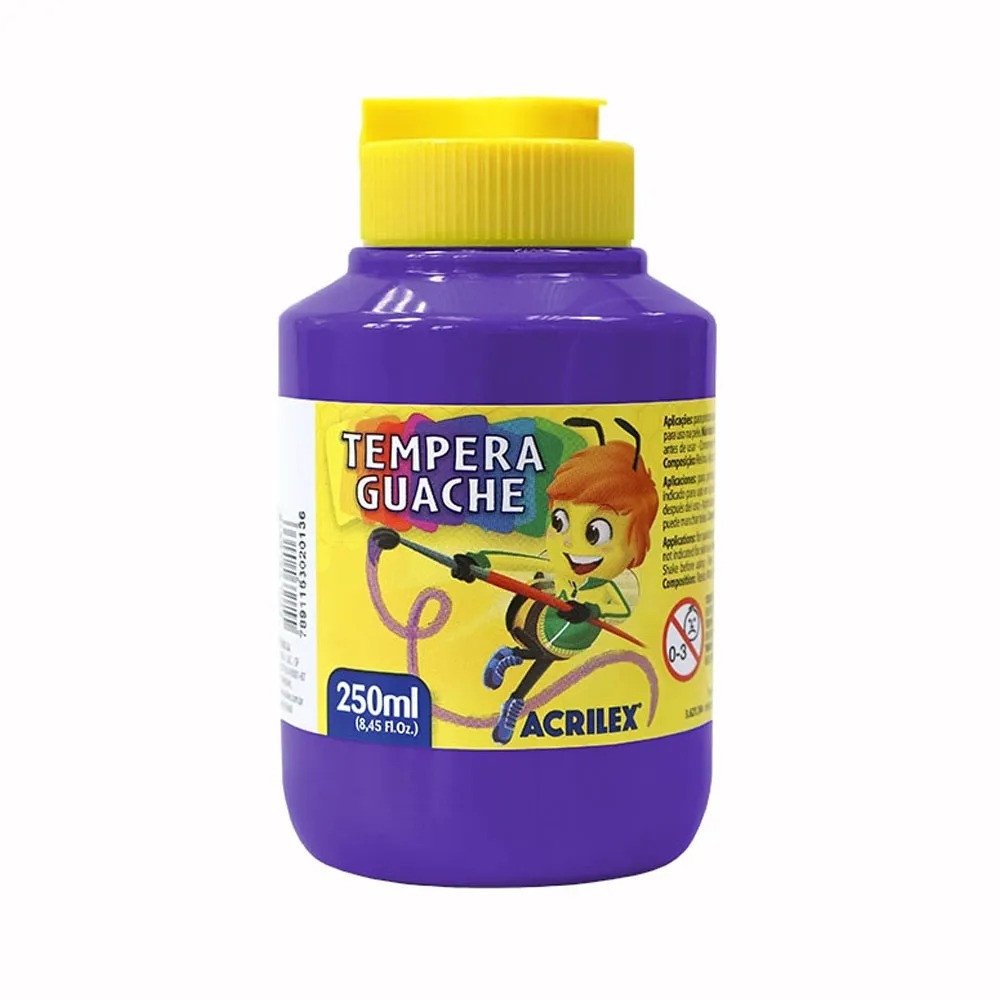 Tinta Tempera Guache Acrilex cor516-VIOLETA 250ml