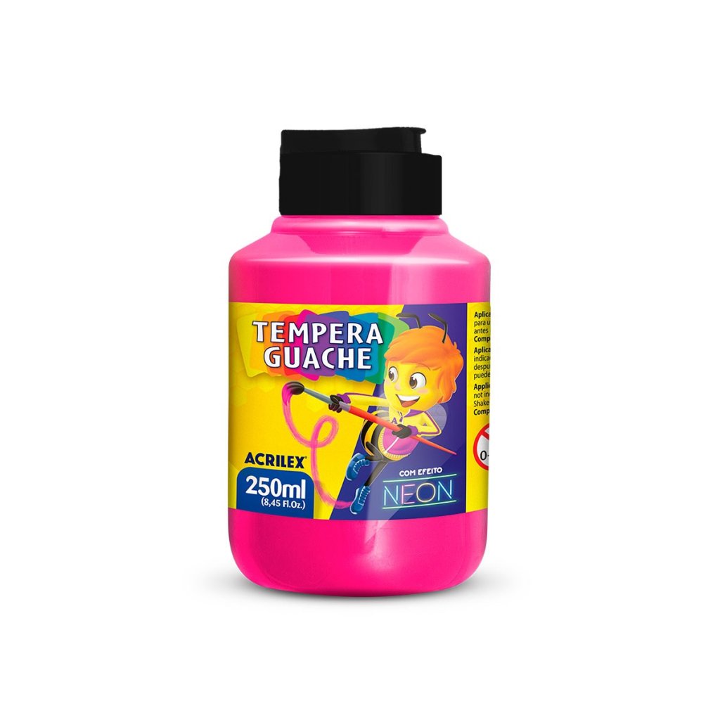 Tinta Tempera Guache Neon Acrilex cor107-MARAVILHA 250ml