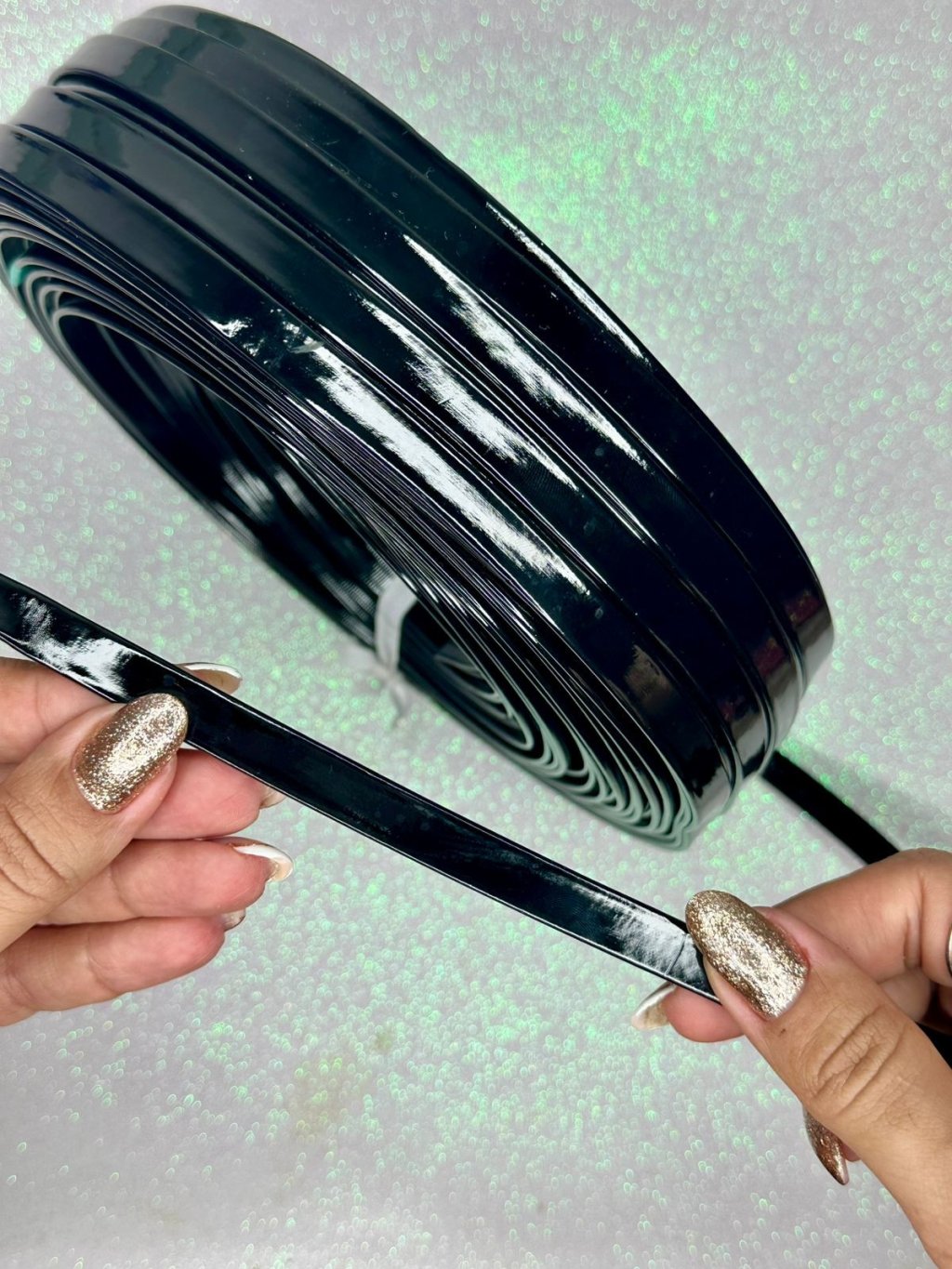 Tira Napa Verniz PatImport Ref:50147 PRETO 10mm metro