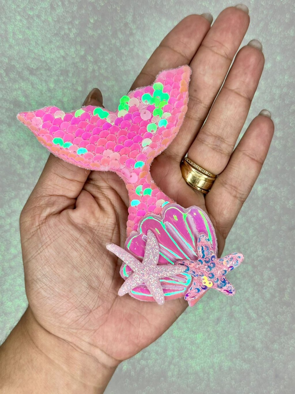 Aplique Cauda Sereia Lomil Ref:50736 ROSA CLARO 10cm unidade