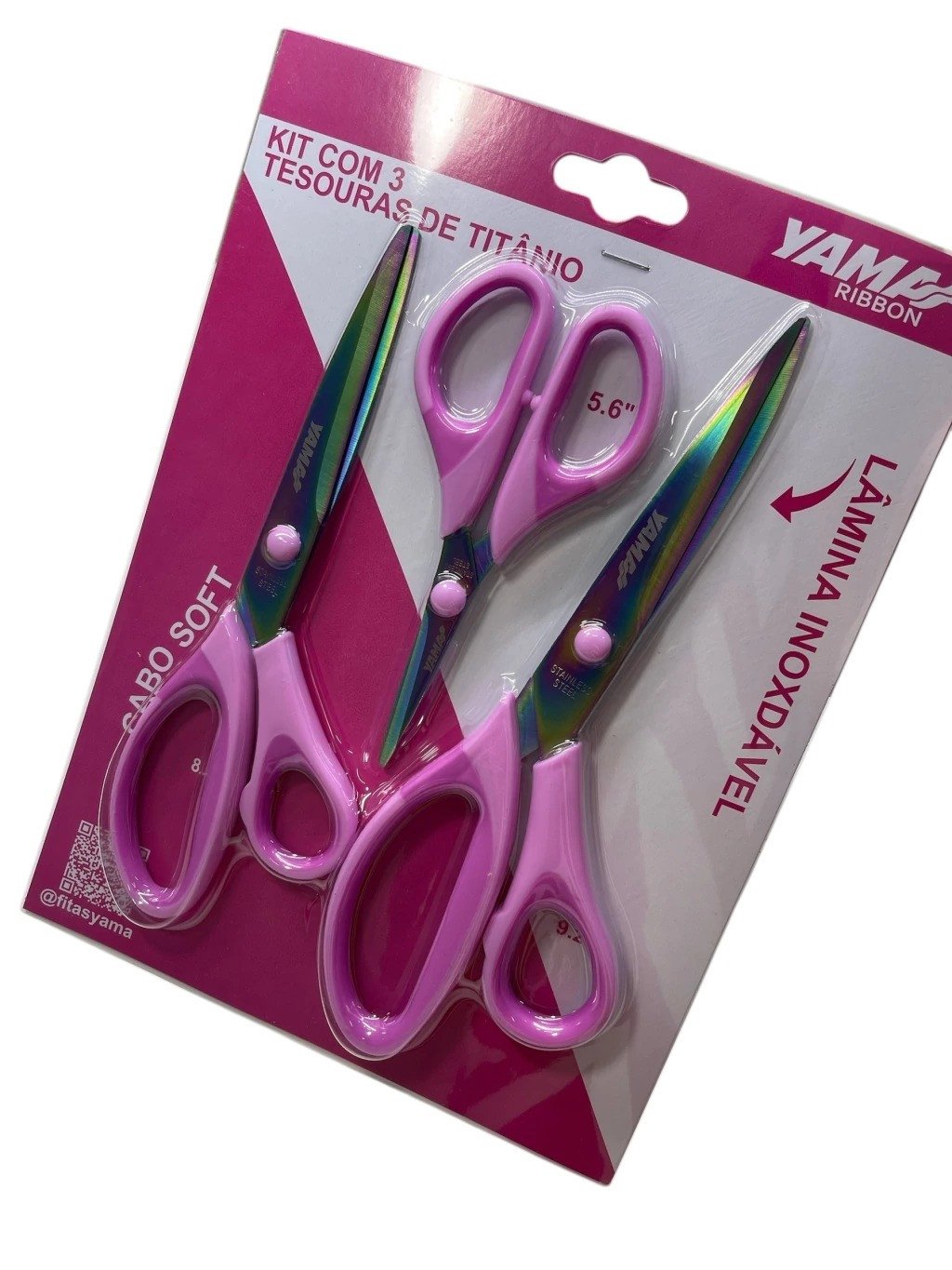 Kit Tesoura Titânio Yama Rosa 5.6