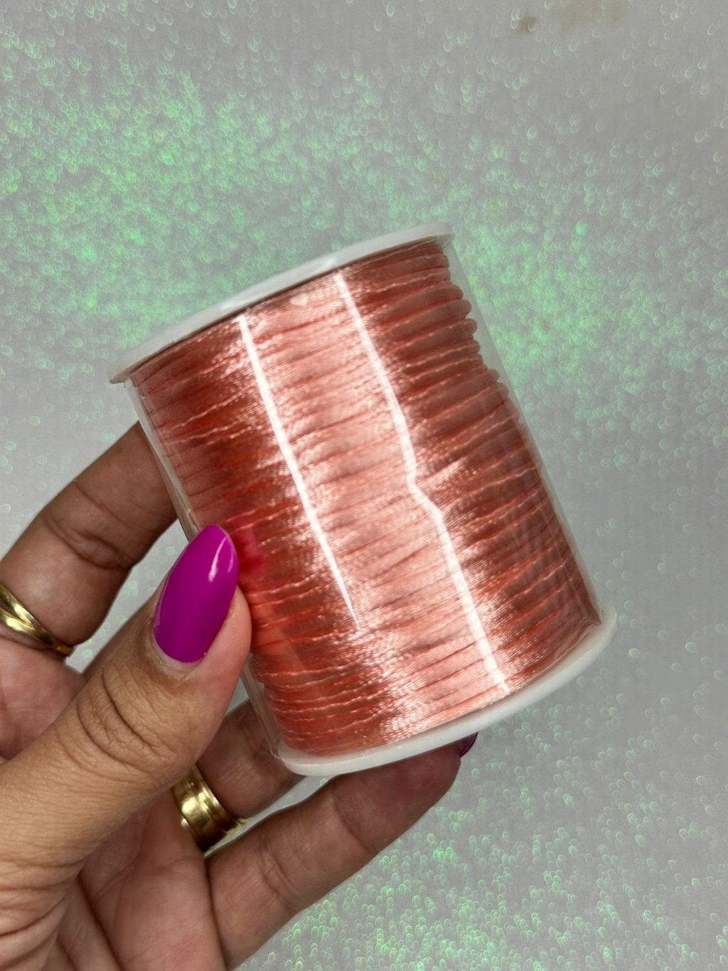 Rabo de rato cetim Yama cor714-SALMÃO 2mm 50mt