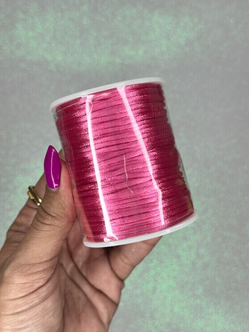 Rabo de rato cetim Yama cor155-ROSA MÉDIO 2mm 50mt