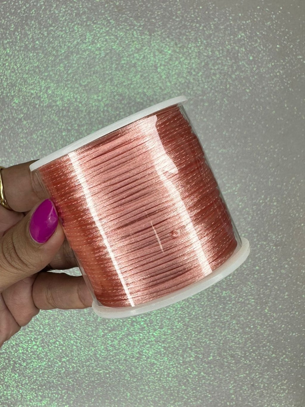 Rabo de rato cetim Yama Cor714-SALMÃO 1mm 100mt