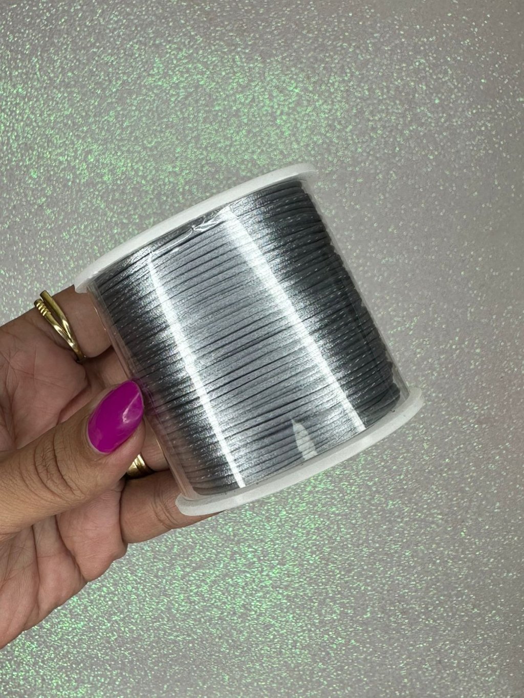 Rabo de rato cetim Yama PRATA 1mm 100mt