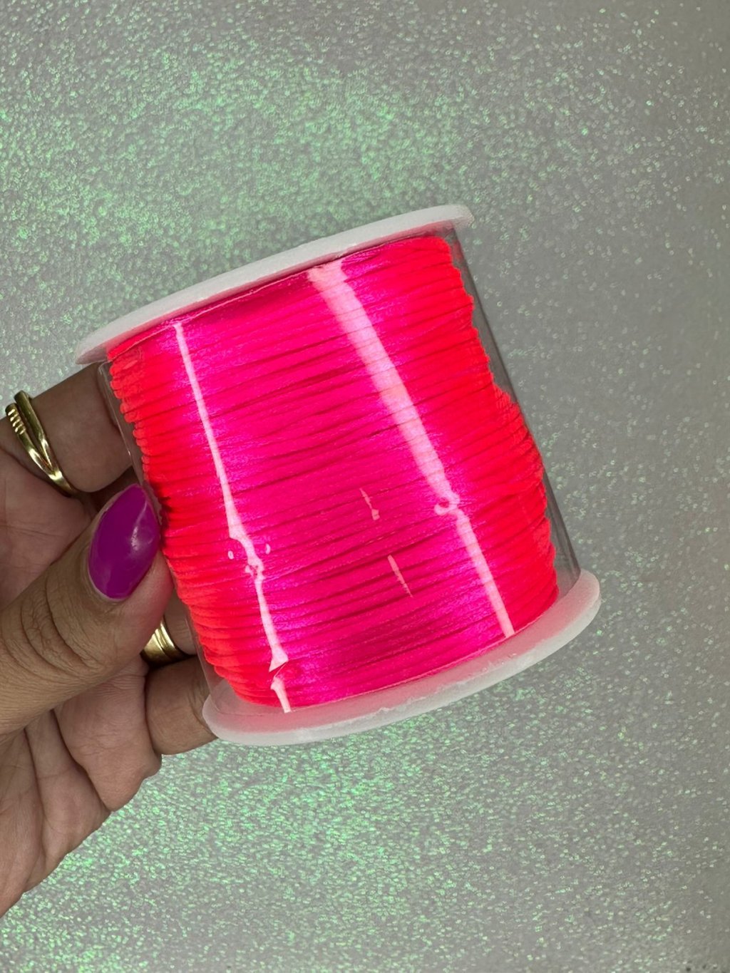 Rabo de rato cetim Yama Cor159-ROSA NEON 1mm 100mt