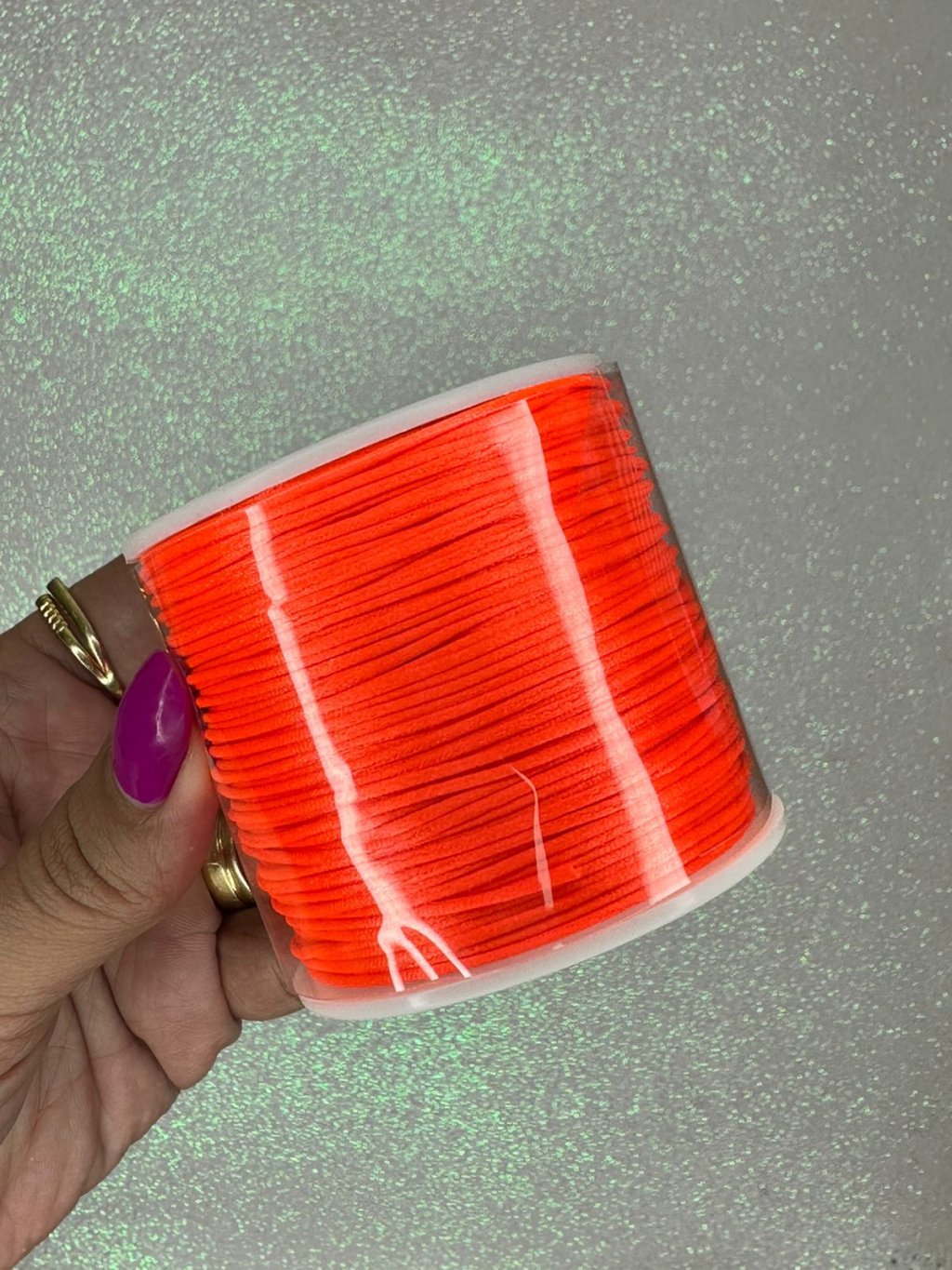 Rabo de rato cetim Yama Cor600-LARANJA NEON 1mm 100mt