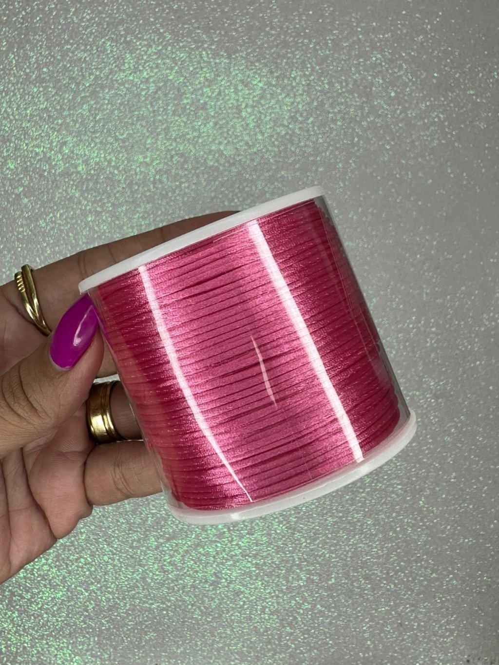 Rabo de rato cetim Yama Cor155-ROSA MÉDIO 1mm 100mt