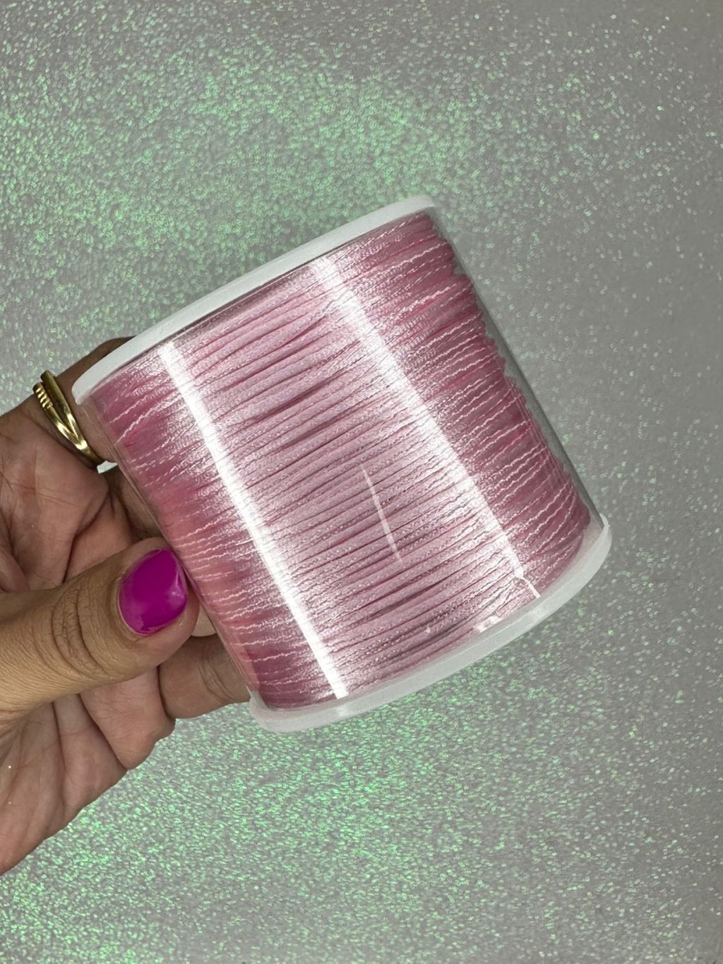 Rabo de rato cetim Yama Cor123-ROSA CLARO 1mm 100mt