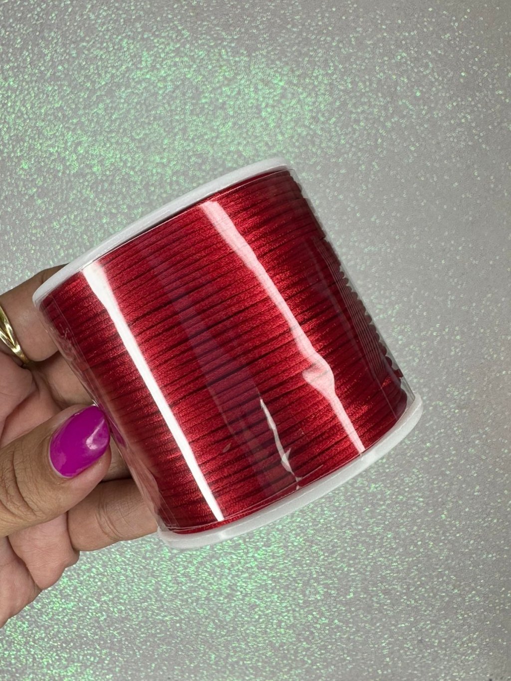 Rabo de rato cetim Yama Cor235-VERMELHO 1mm 100mt