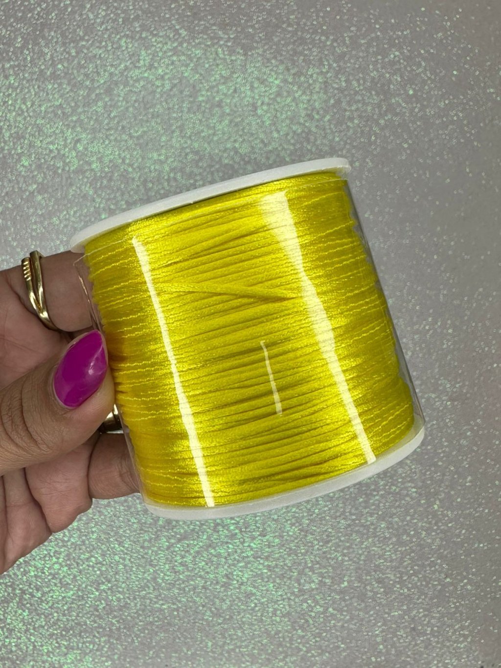 Rabo de rato cetim Yama Cor645-AMARELO CANÁRIO 1mm 100mt