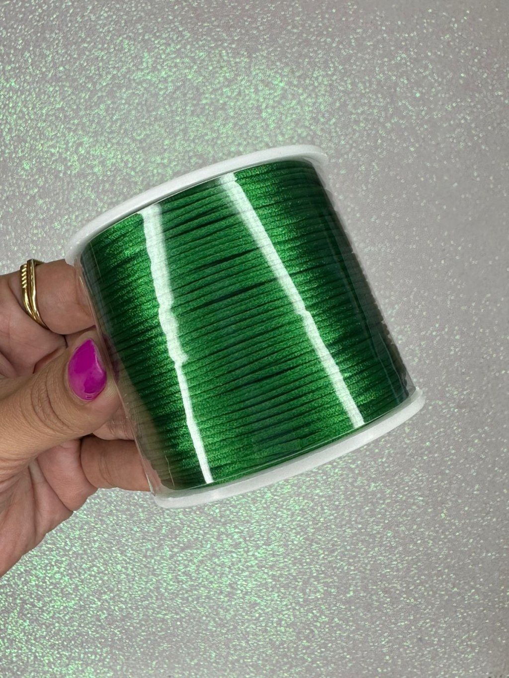 Rabo de rato cetim Yama Cor587-VERDE BANDEIRA 1mm 100mt