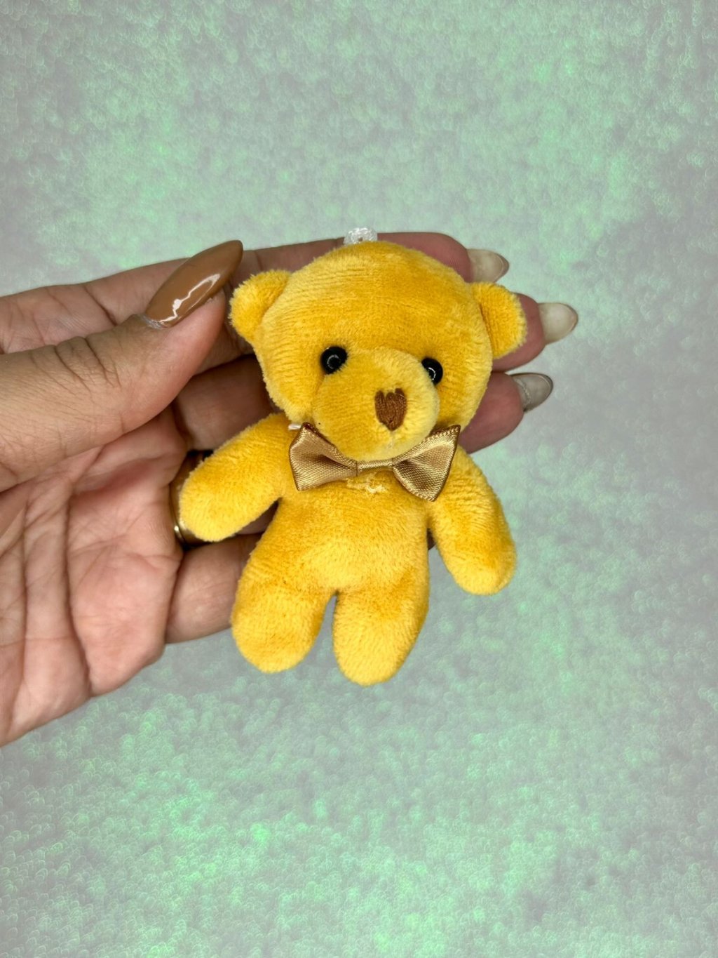 Aplique Urso Pelúcia Caramelo(LAÇO DOURADO) Lomil Ref:33211 80mm 01und