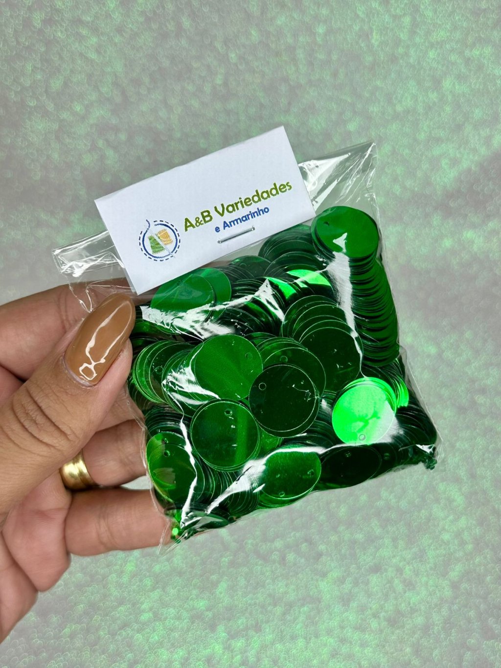 Paetê Metalizado nº16 LImport Ref:50936 VERDE BANDEIRA 50g