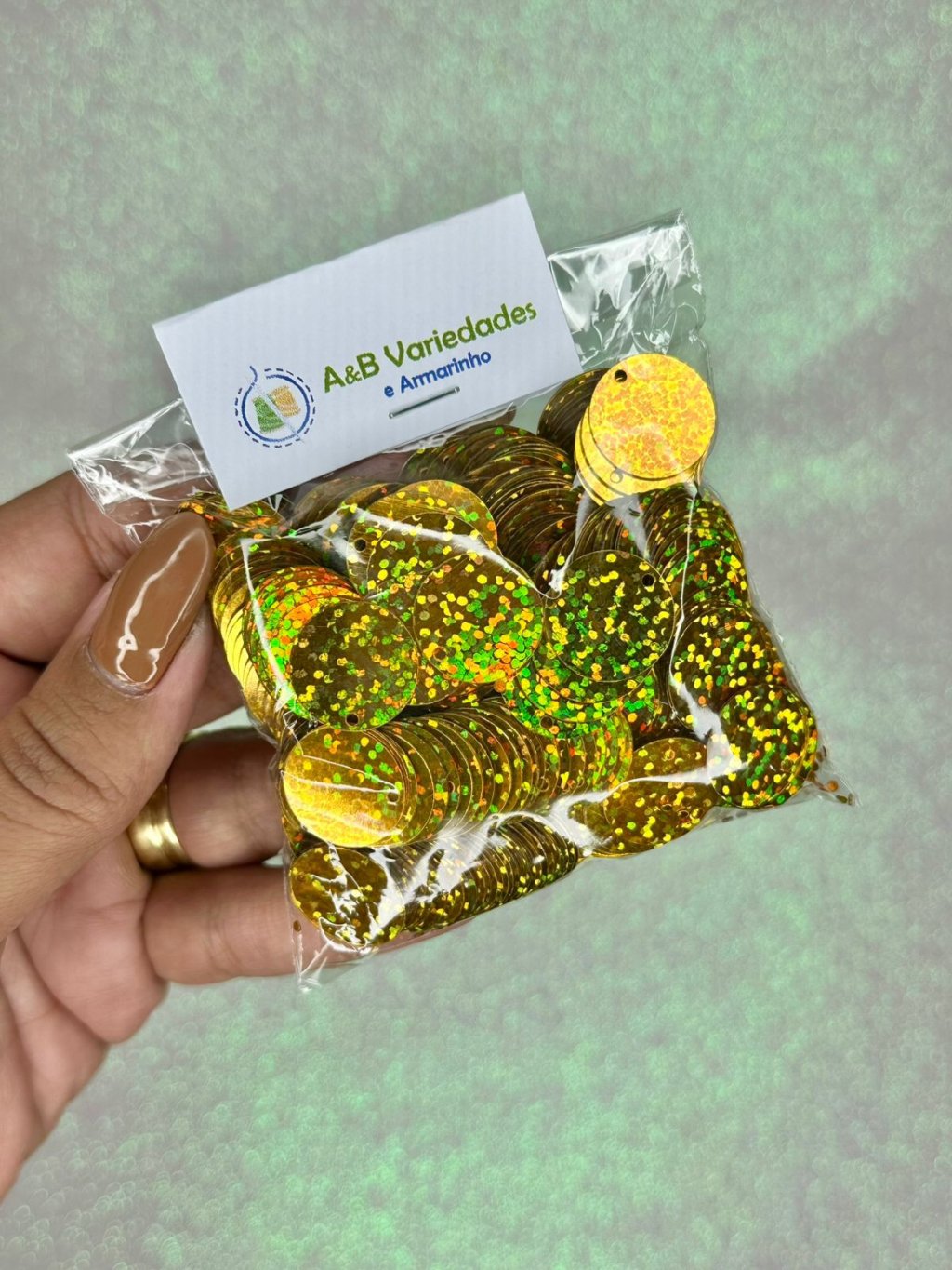 Paetê Holográfico nº16 LImport Ref:50937 OURO 50g