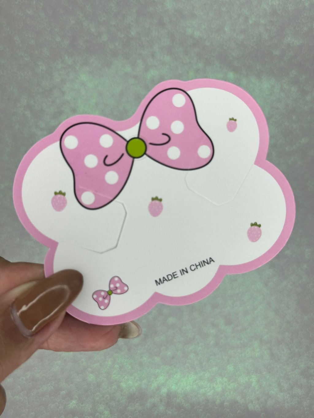 Papeletas Nuvem Laço/Morango Lomil LM588 8,5cm x 7cm ROSA 25und