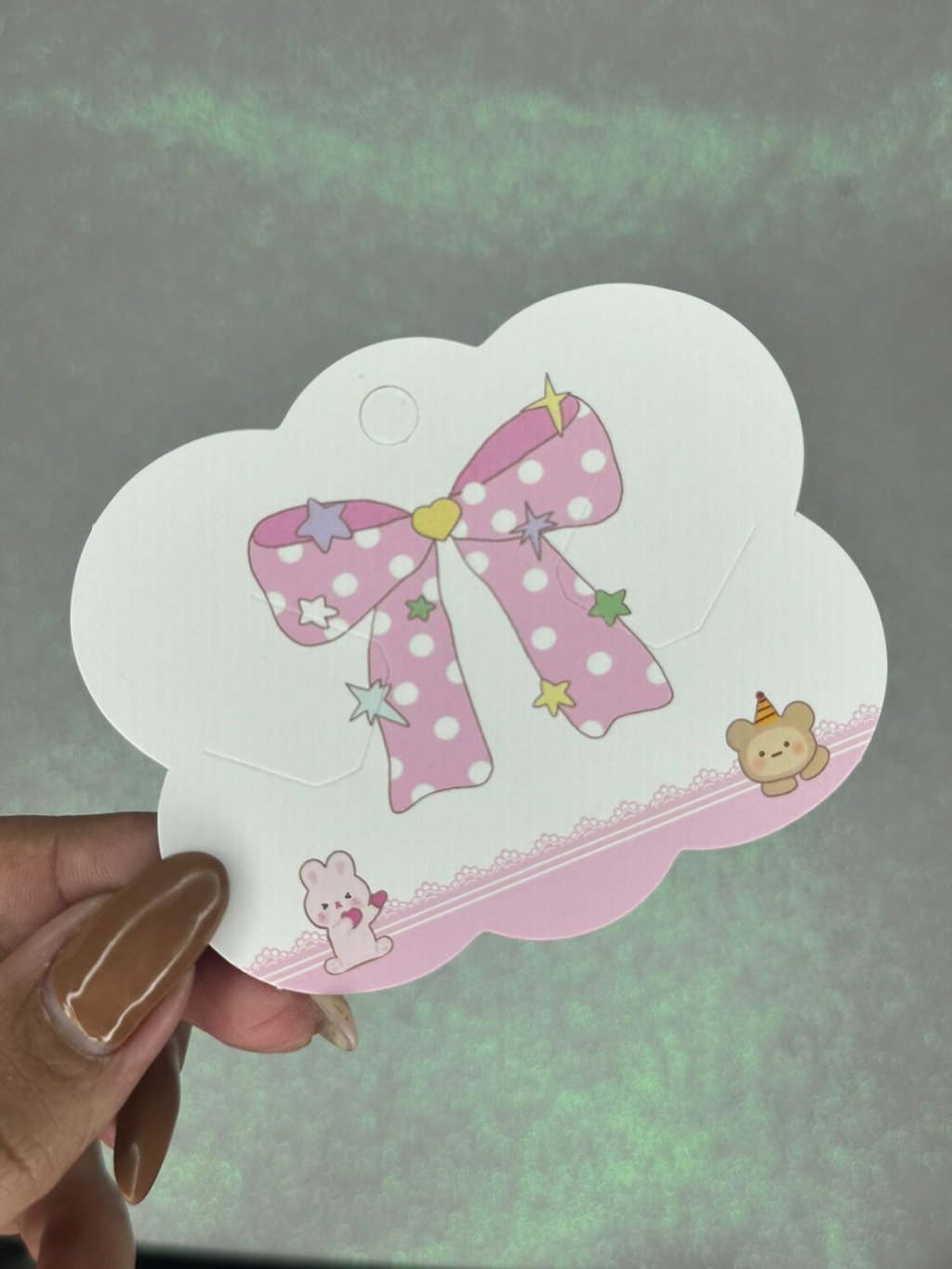 Papeletas Nuvem Laço/Estrela Lomil LM588 8,5cm x 7cm ROSA 25und