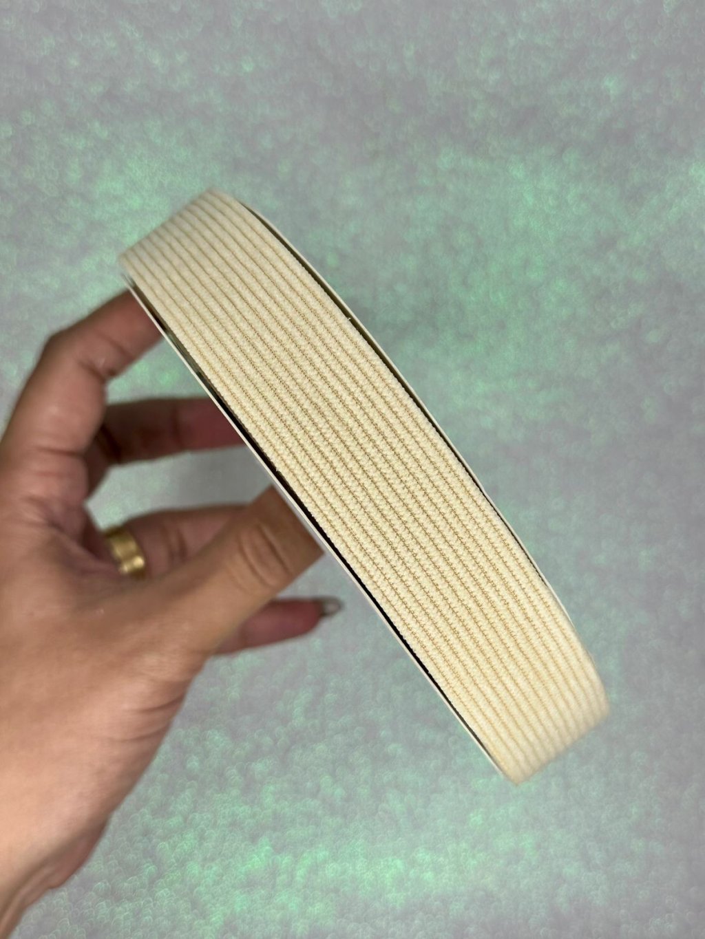 Fita Veludo Cotelê n°5 Mili 25mm 824-CREME 03mt