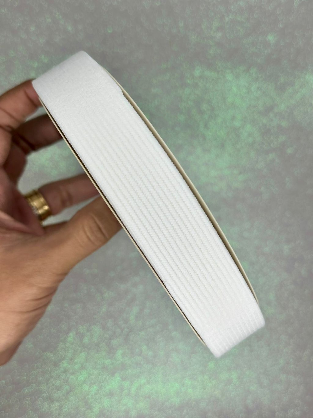 Fita Veludo Cotelê n°5 Mili 25mm 029-BRANCO 03mt