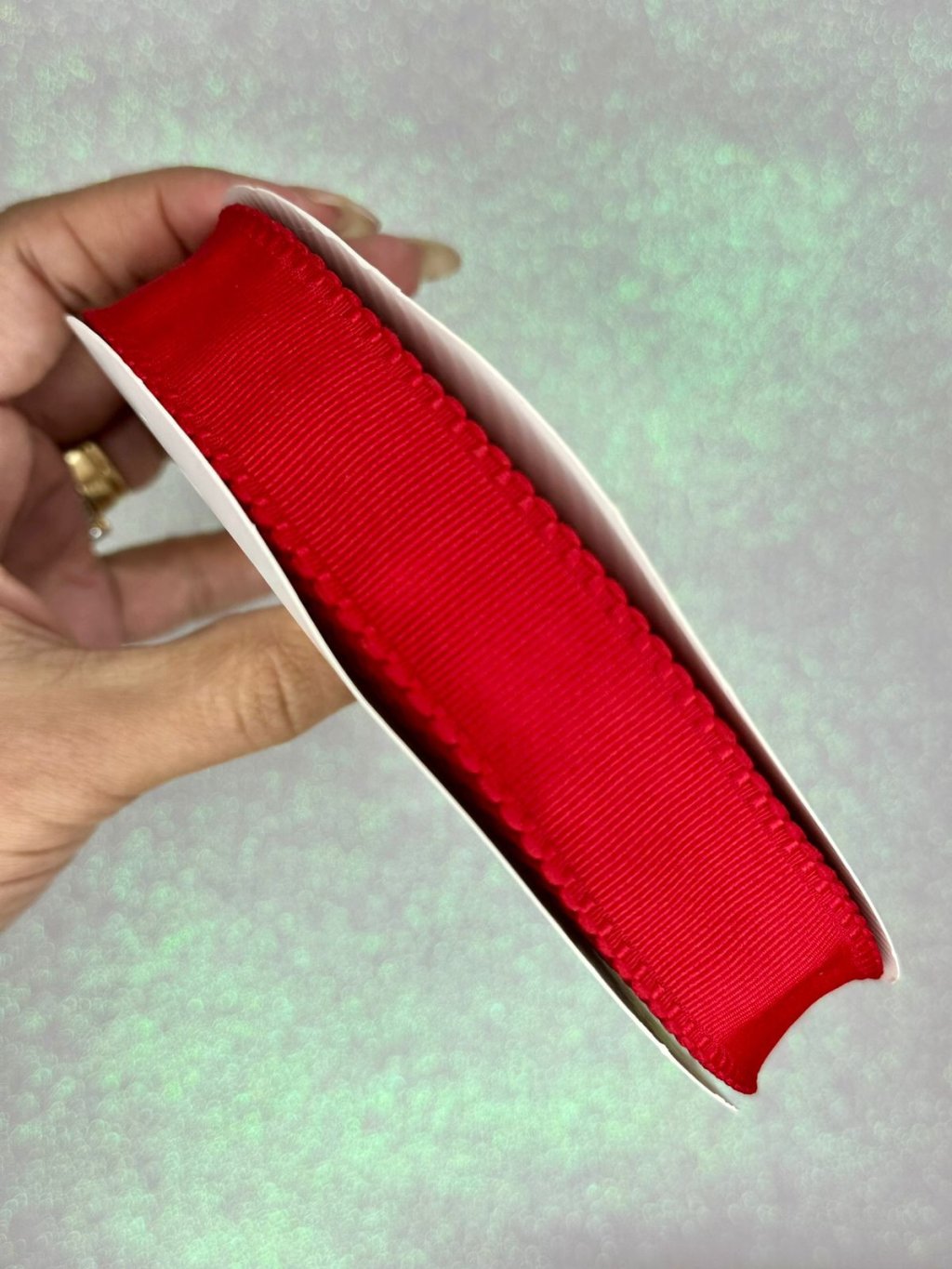 Fita Gorgurão Borda Trabalhada Mili Cor250-VERMELHO 25mm 02mt