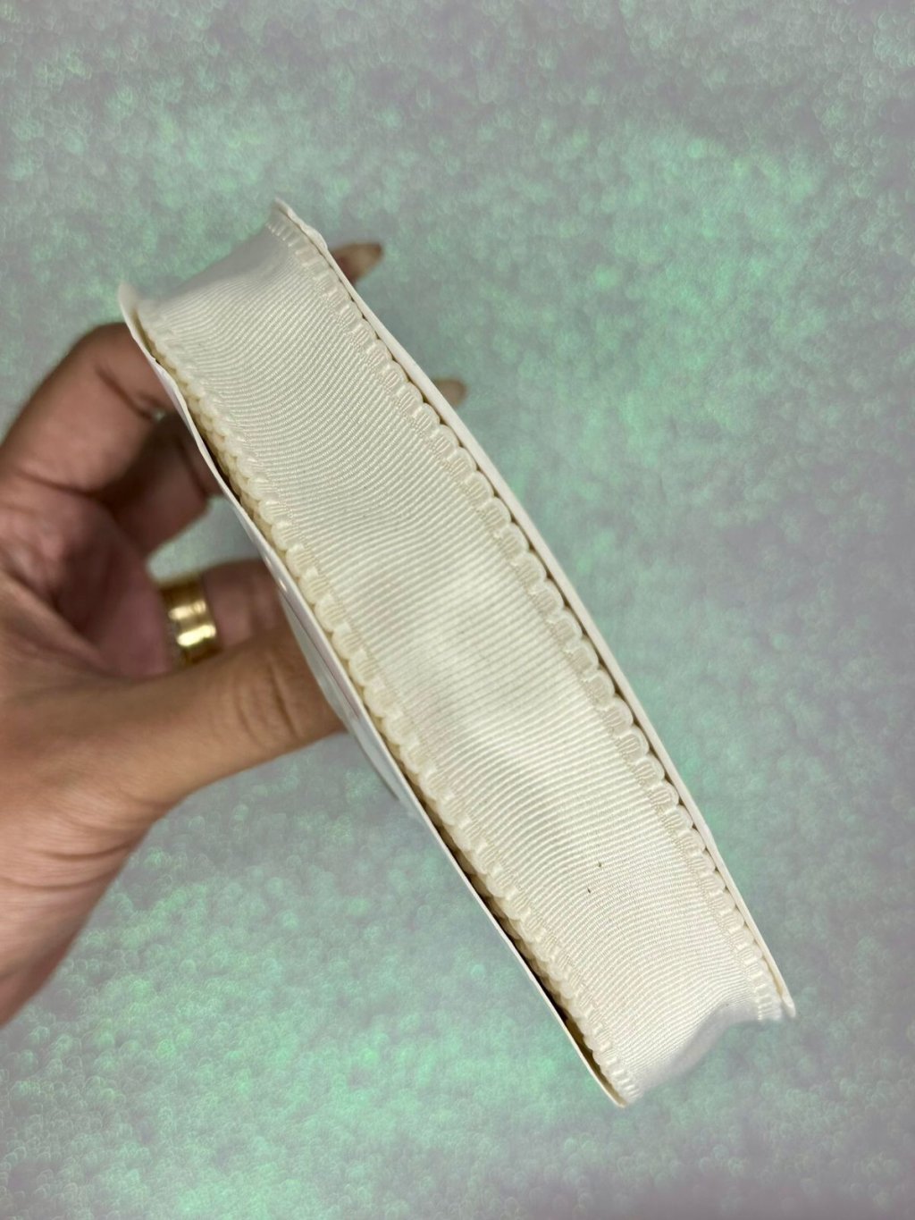 Fita Gorgurão Borda Trabalhada Mili Cor028-OFFWHITE 25mm 02mt