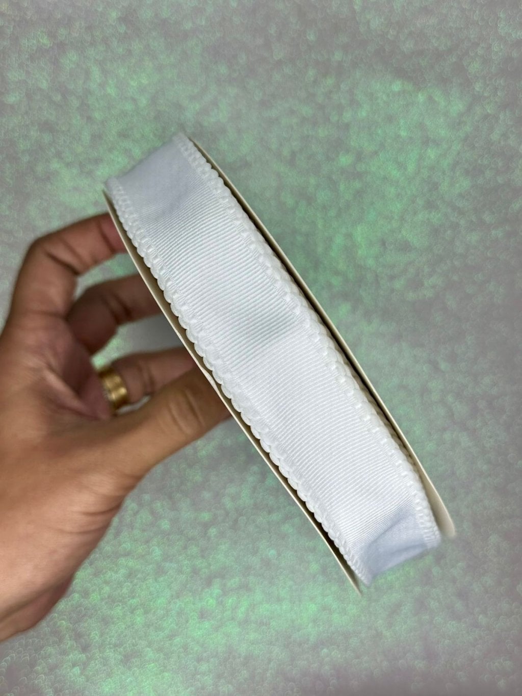 Fita Gorgurão Borda Trabalhada Mili Cor029-BRANCO 25mm 02mt