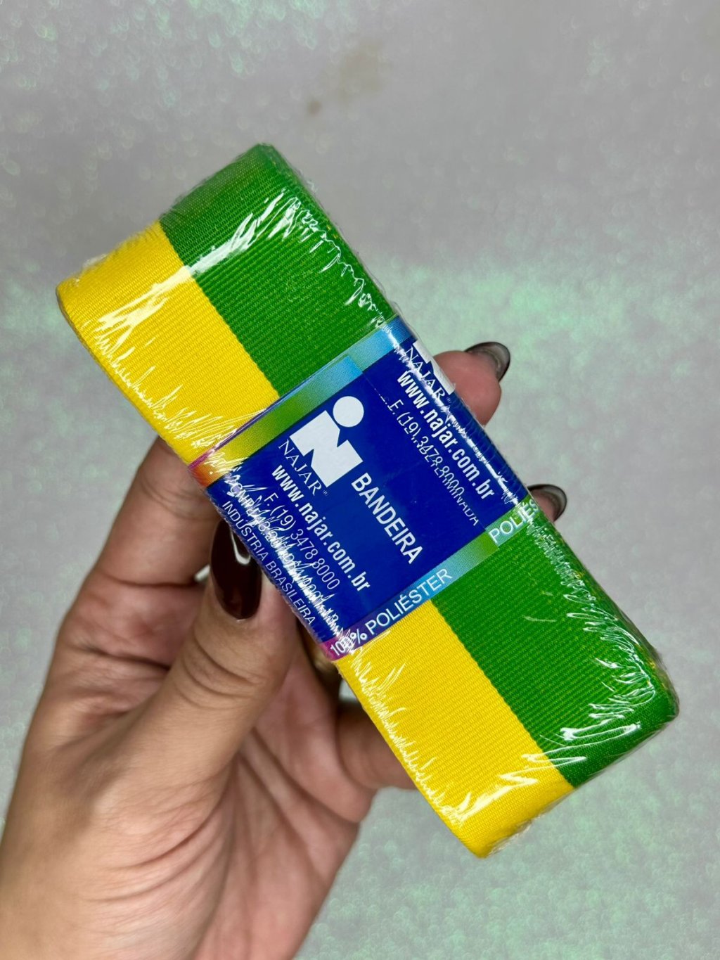 Fita Gorgurão BRASIL Najar Ref:800/9 VERDE/AMARELA 40mm 10mt