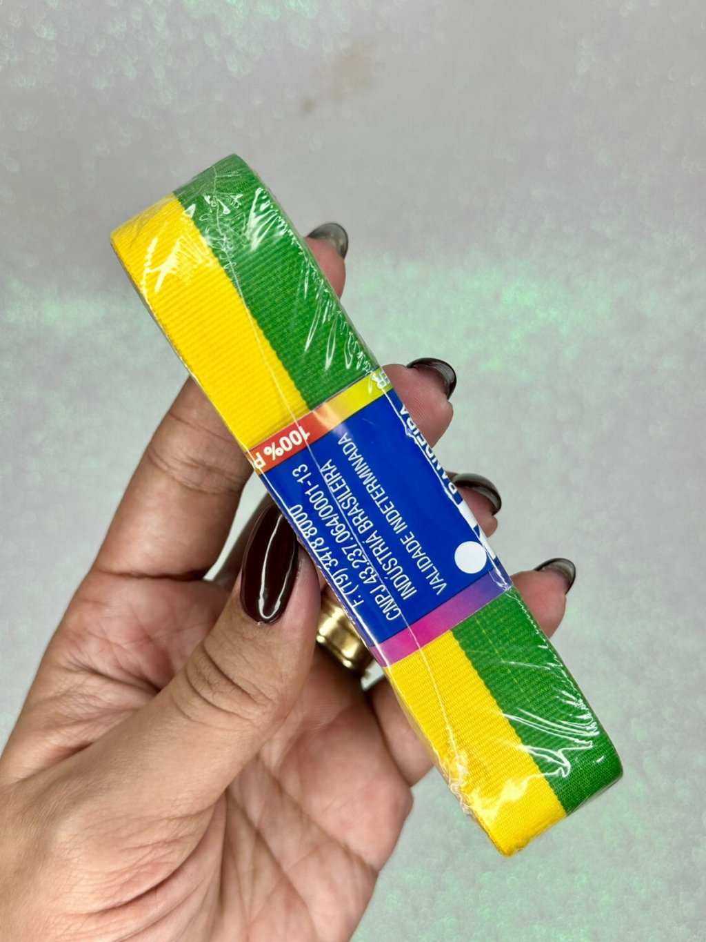 Fita Gorgurão BRASIL Najar Ref:800/5 VERDE/AMARELA 22mm 10mt