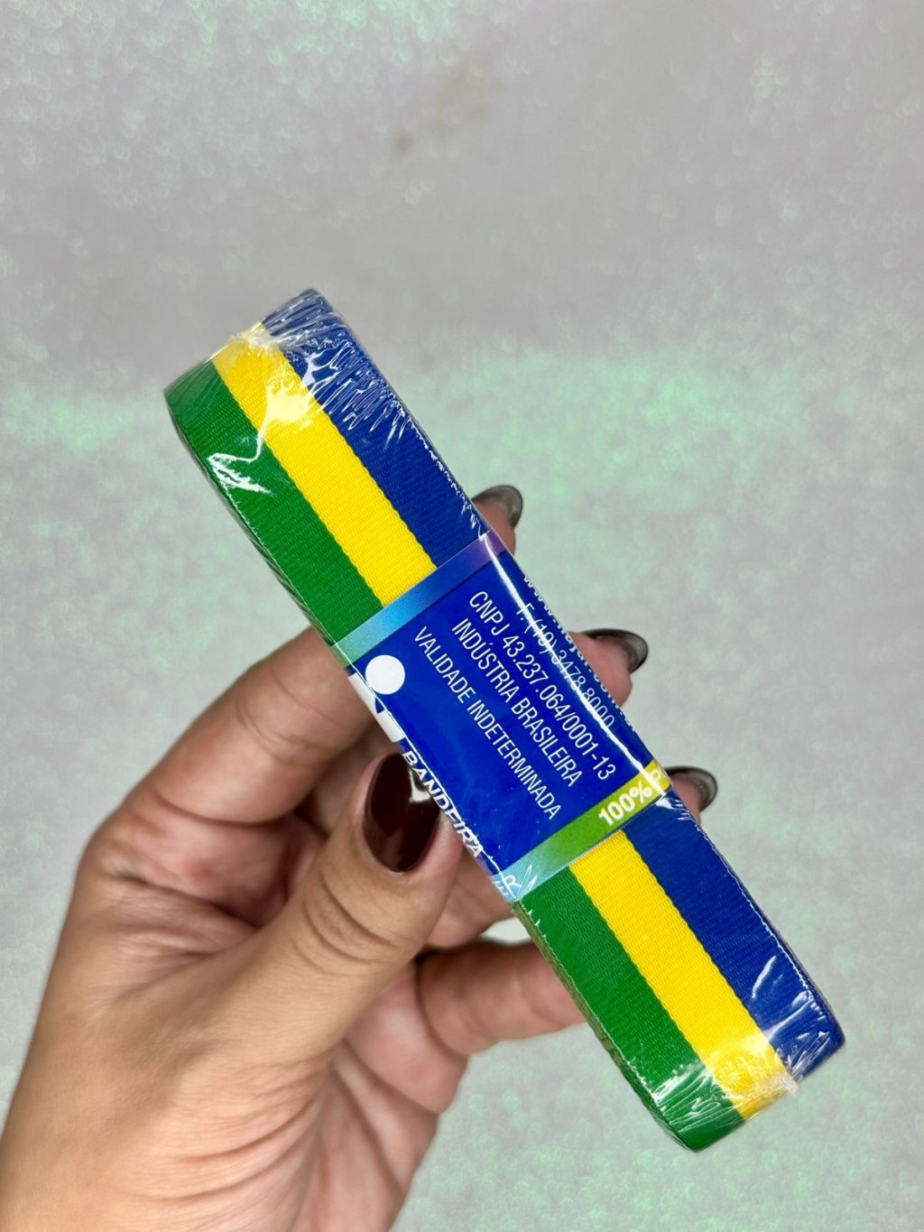 Fita Gorgurão BRASIL Najar Ref:830/5 VERDE/AMARELA/AZUL 22mm 10mt