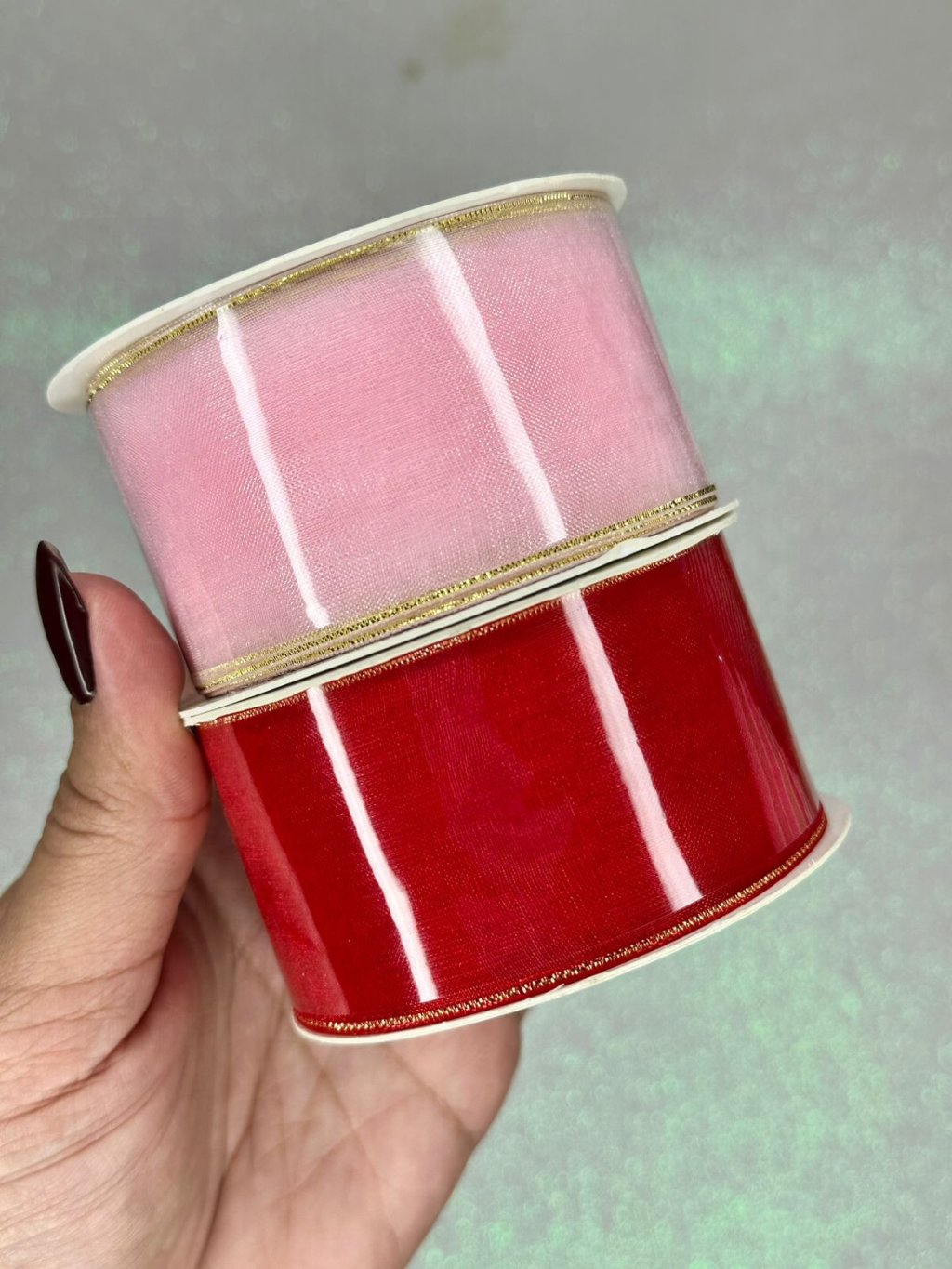 Fita Organza Borda Metalizada Progresso Ref:ZCD009 38mm 10mt