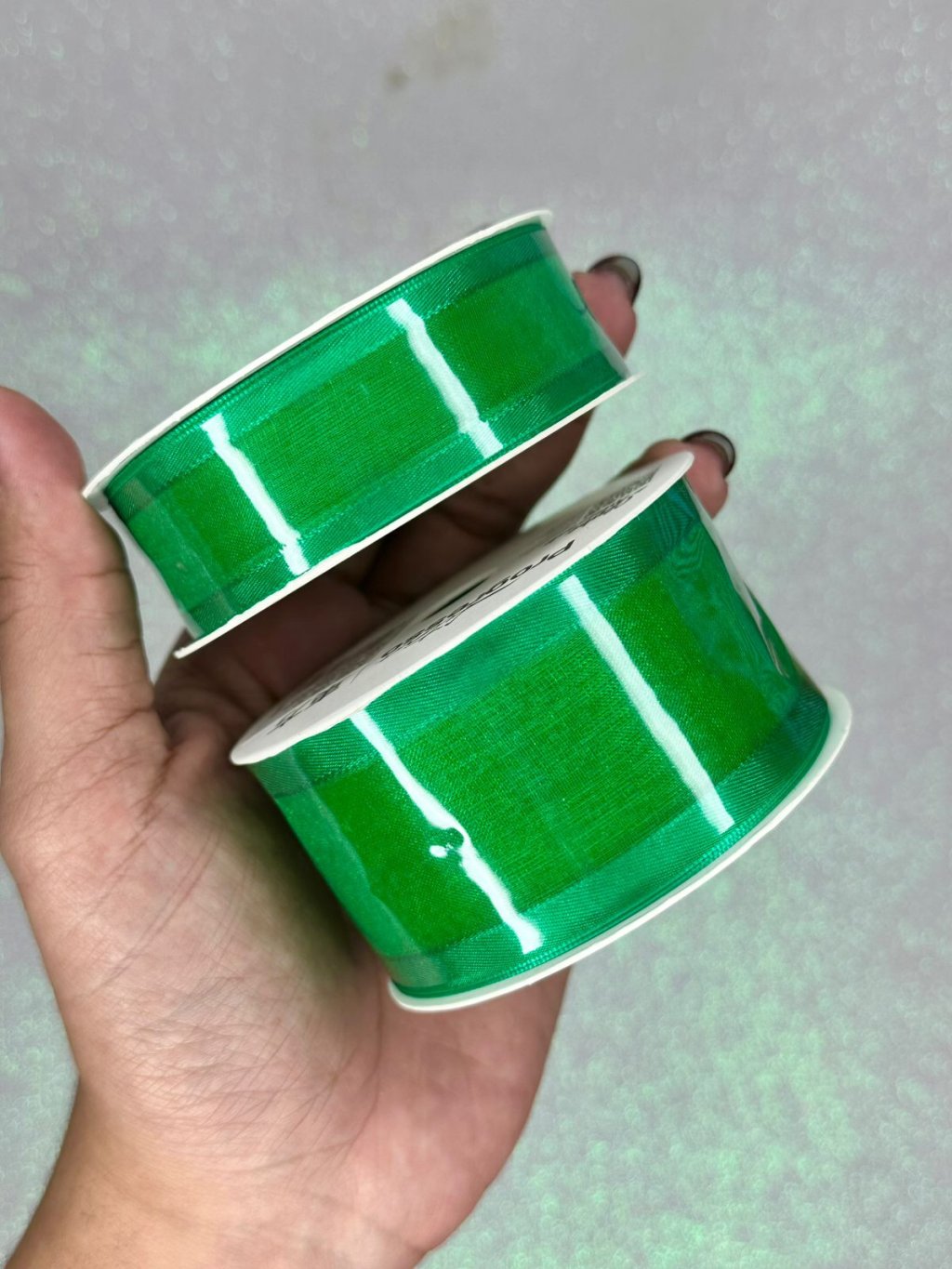 Fita Organza Borda Cetim Progresso Ref:ZC Cor217-VERDE BANDEIRA 10mt