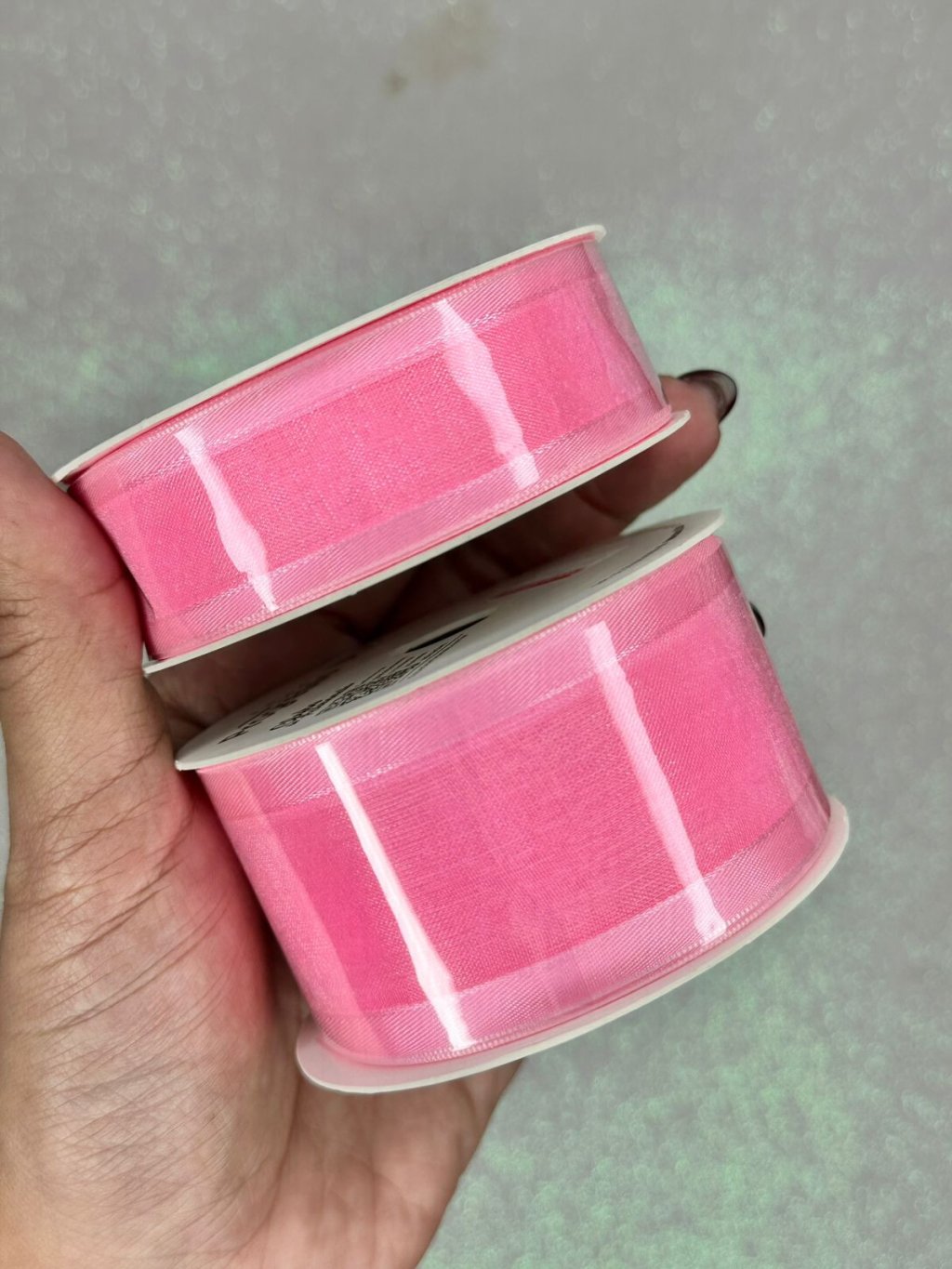 Fita Organza Borda Cetim Progresso Ref:ZC Cor240-ROSA MÉDIO 10mt