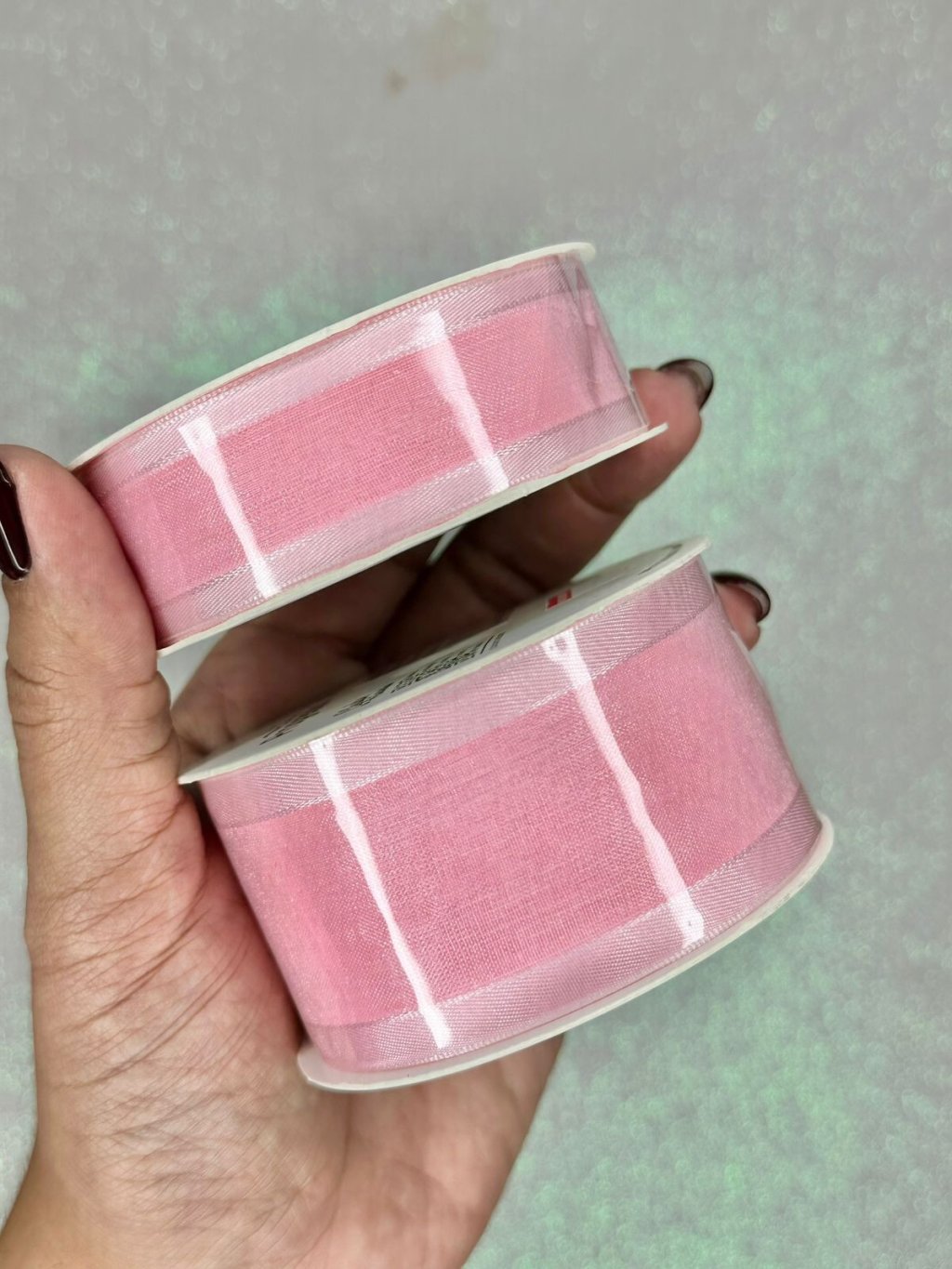 Fita Organza Borda Cetim Progresso Ref:ZC Cor206-ROSA CLARO 10mt