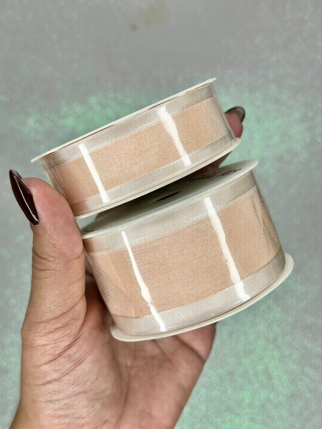 Fita Organza Borda Cetim Progresso Ref:ZC Cor311-CREME 10mt