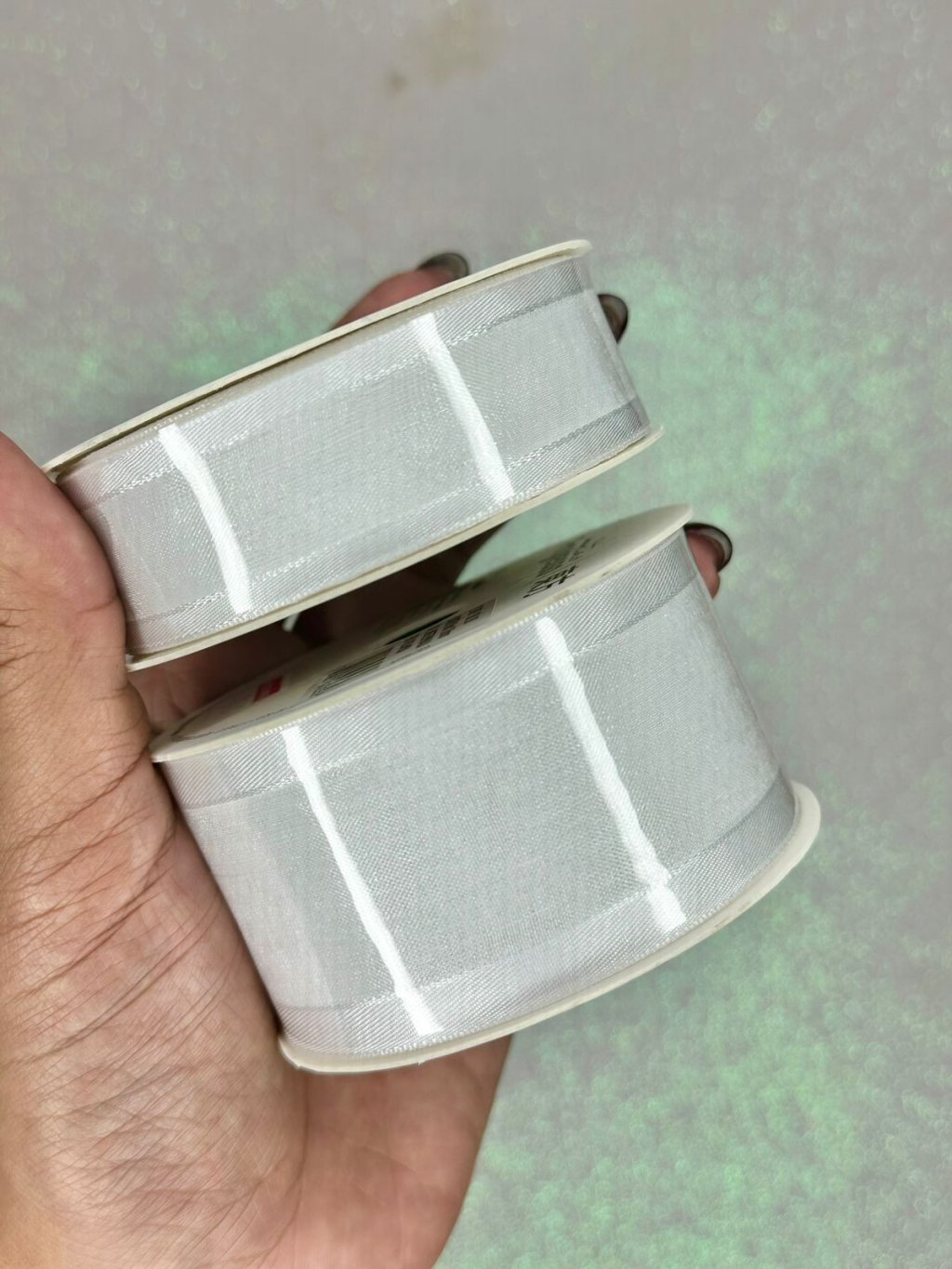 Fita Organza Borda Cetim Progresso Ref:ZC Cor201-BRANCO 10mt