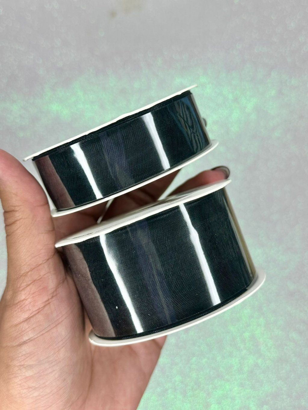 Fita Organza Lisa Progresso Ref:0Z Cor219-PRETO 10mt