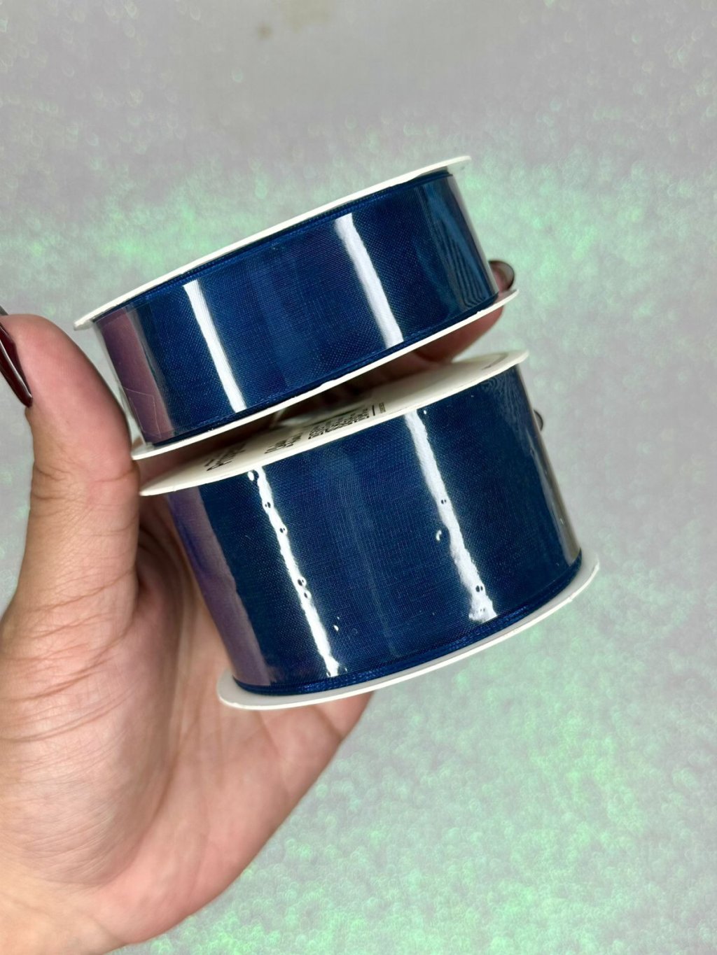 Fita Organza Lisa Progresso Ref:0Z Cor215-AZUL MARINHO 10mt