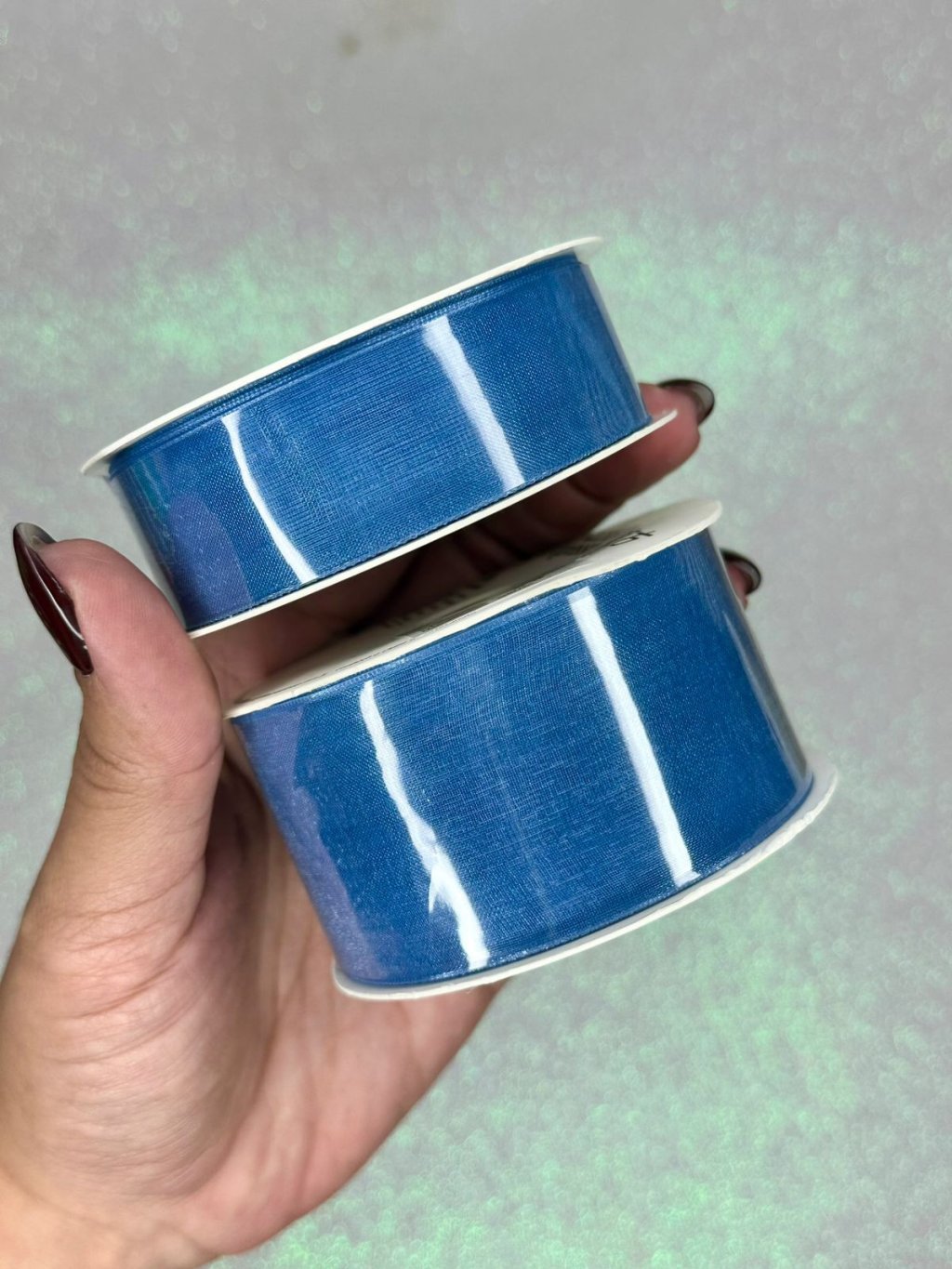 Fita Organza Lisa Progresso Ref:0Z Cor2085-AZUL SECO 10mt