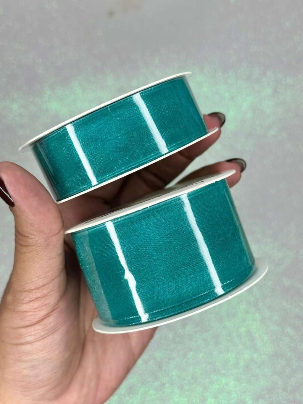 Fita Organza Lisa Progresso Ref:0Z Cor2092-VERDE ESMERALDA 10mt