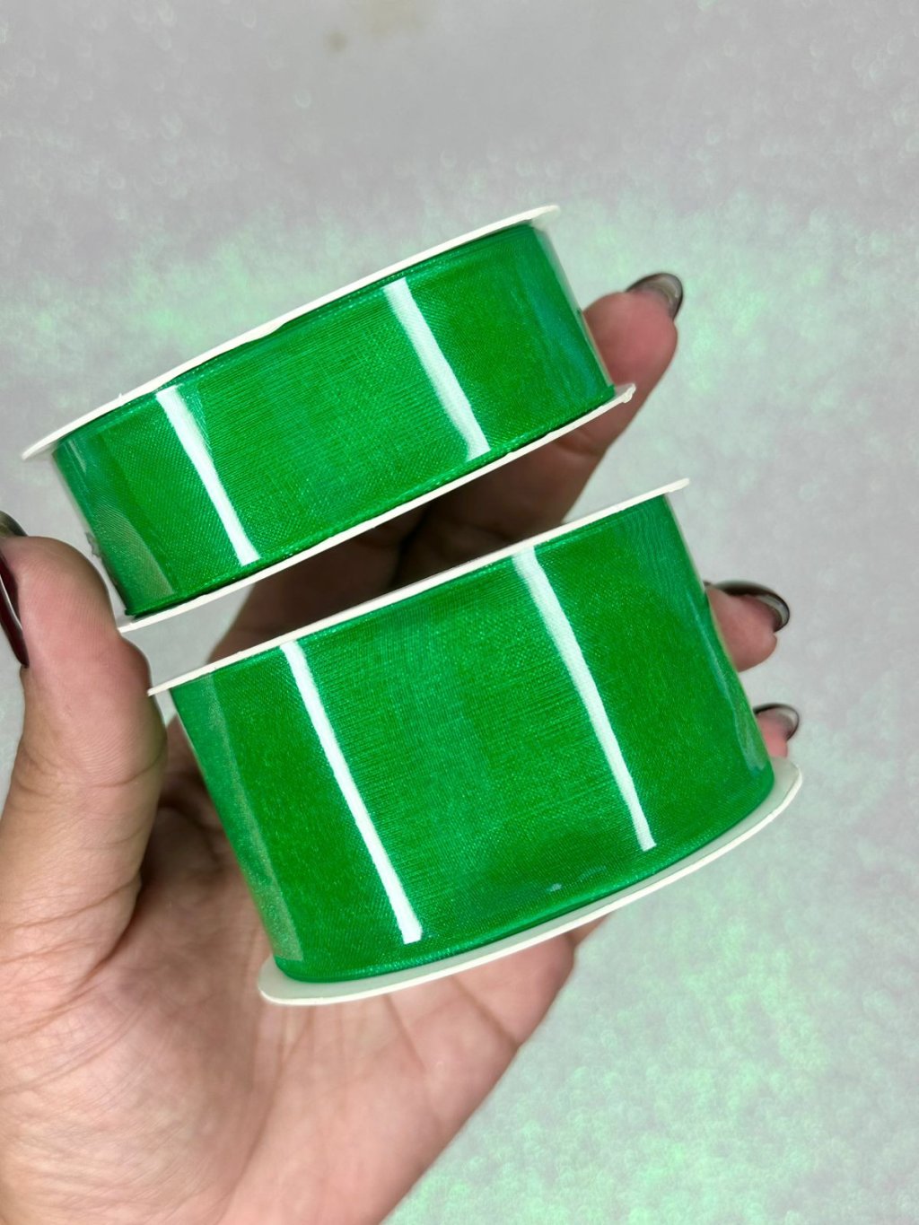 Fita Organza Lisa Progresso Ref:0Z Cor217-VERDE BANDEIRA 10mt