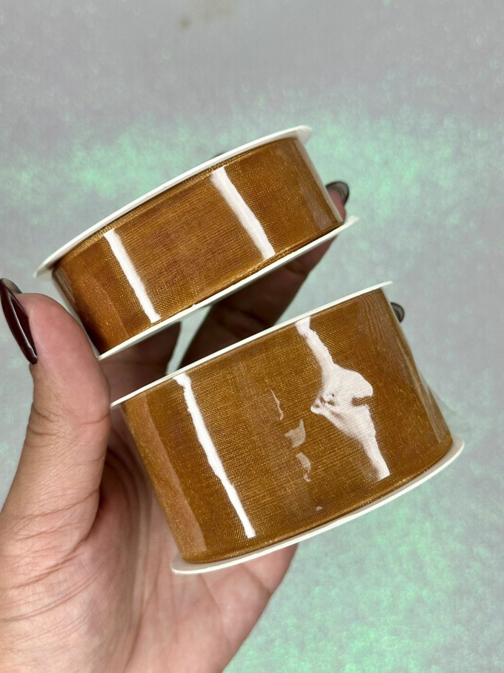 Fita Organza Lisa Progresso Ref:0Z Cor1353-OURO 10mt